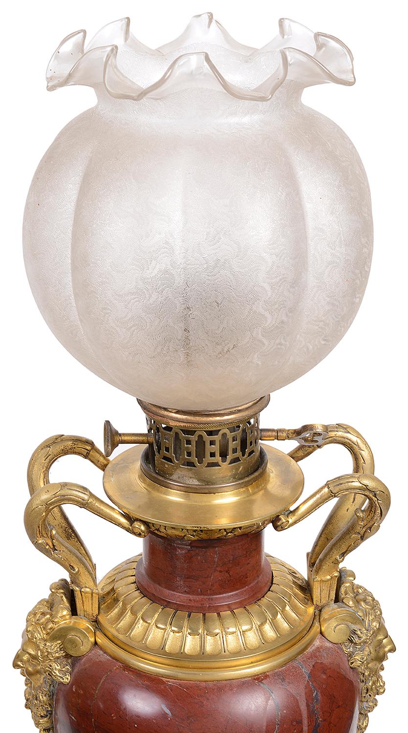 Impressive Pair of 19th Century Classical Marble Lamps 1