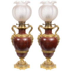 Impressive Pair of 19th Century Classical Marble Lamps Impressive Pair of 19th Century Classical Marble Lamps