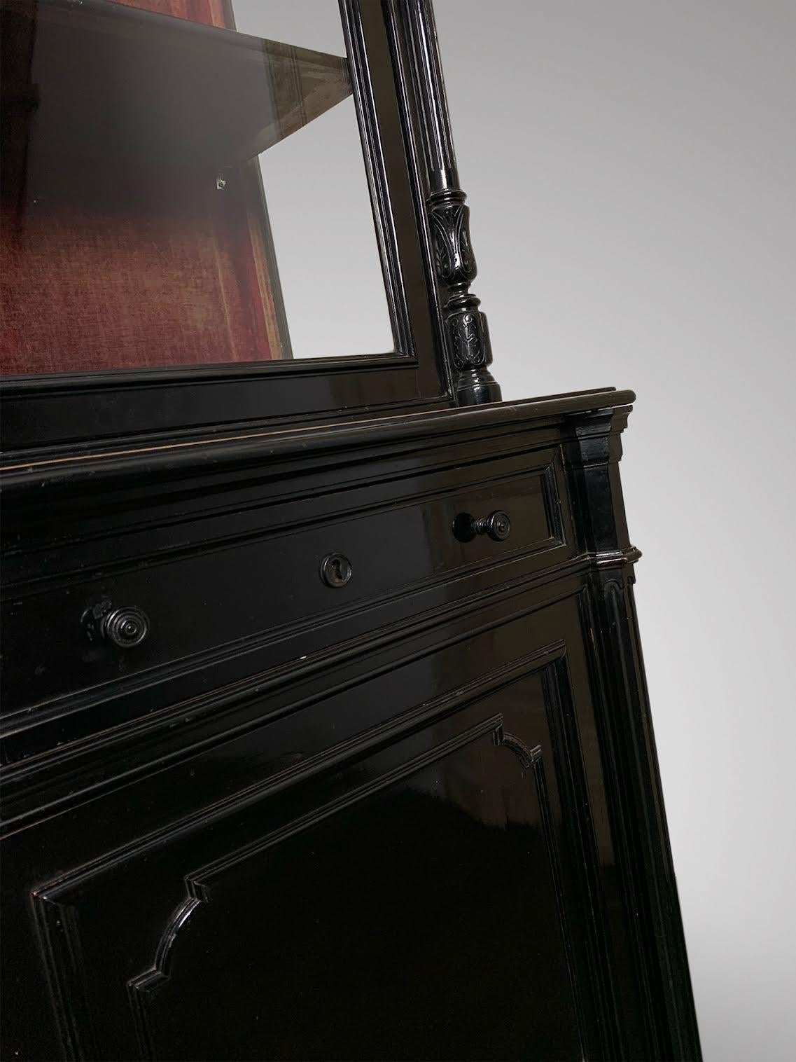 Impressive Pair of 19th Century Ebonised Cabinets or Bookcases 3