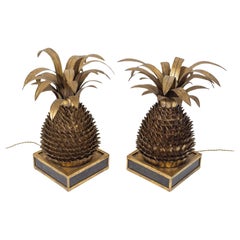 Impressive Pair of 'Ananas' Lamps , Attributed to Maison Jansen, France, ca 1970