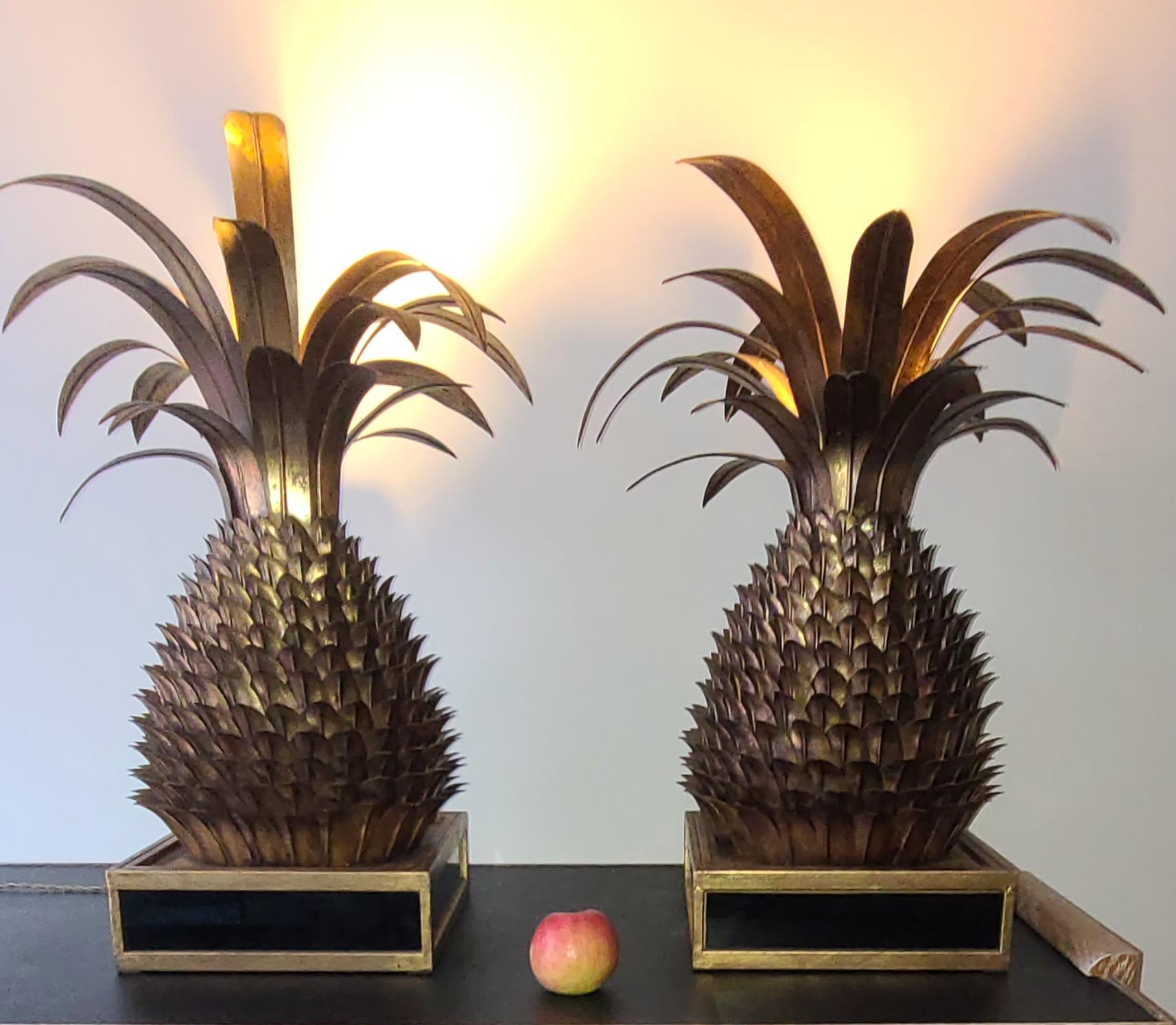 Impressive Pair of 'Ananas' Lamps , Attributed to Maison Jansen, France, ca 1970 1