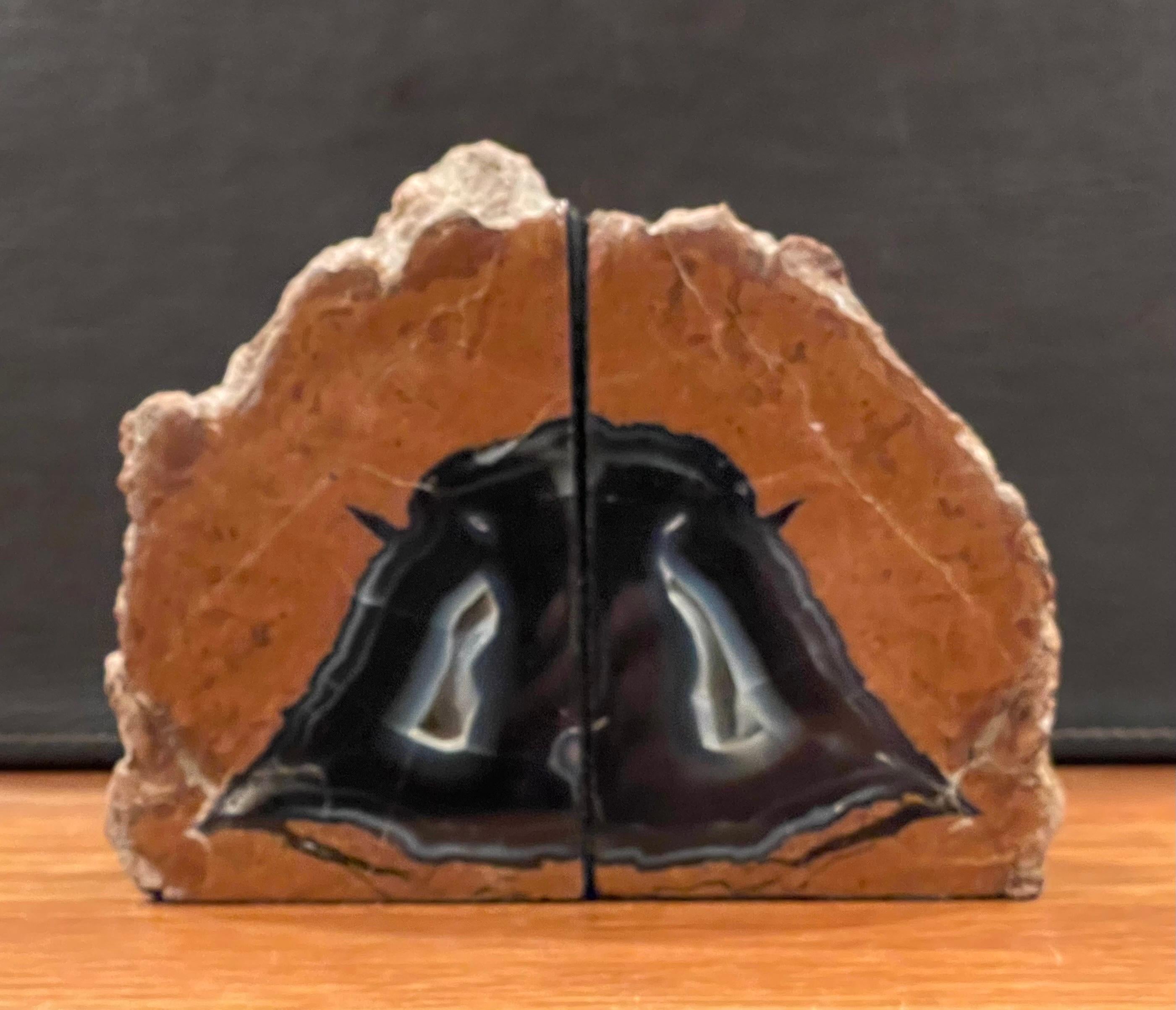 18th Century and Earlier Impressive Pair of Banded Agate Bookends For Sale