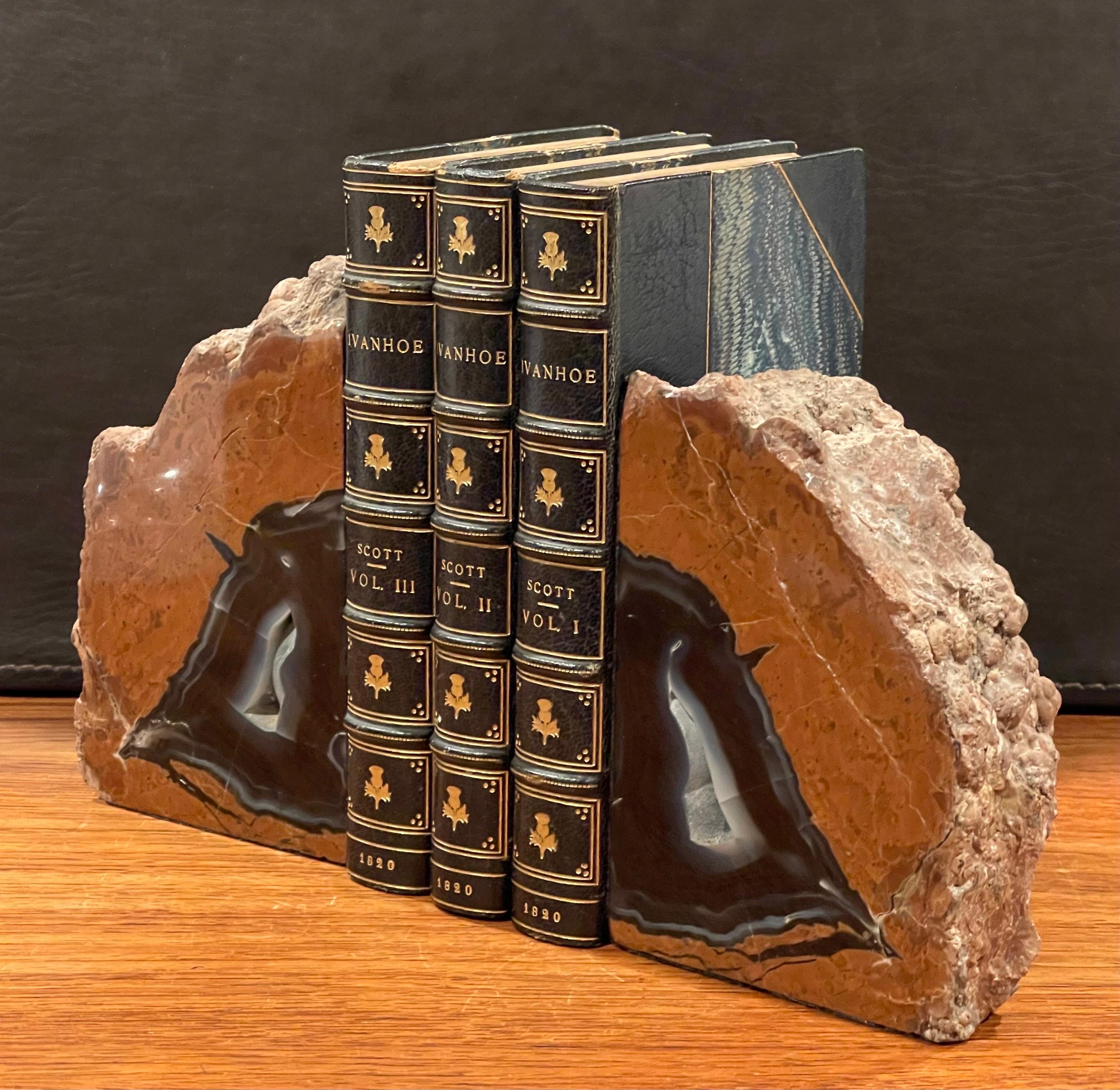 Impressive Pair of Banded Agate Bookends For Sale 3