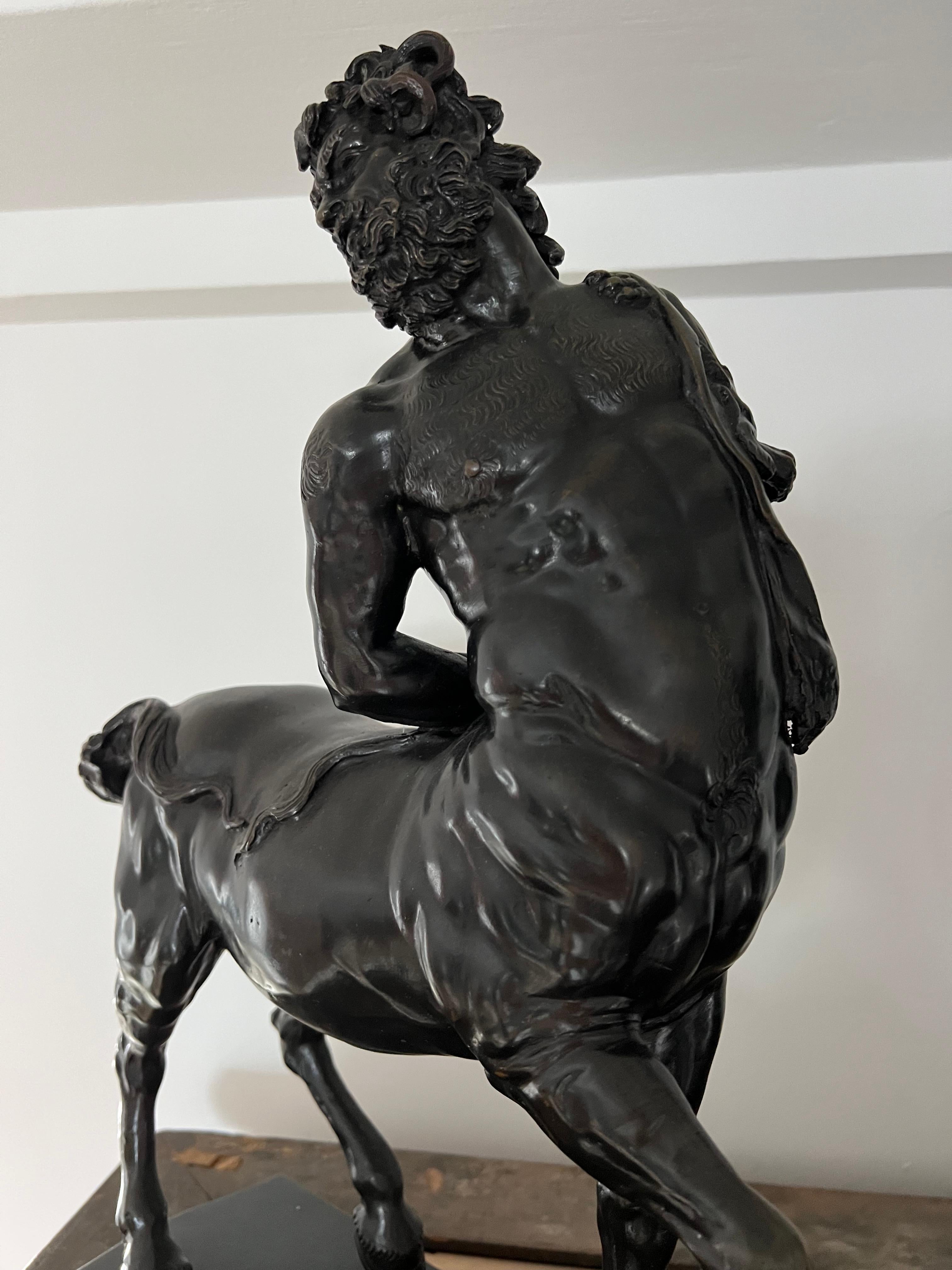 Patinated Impressive Pair of Bronze Furietti Centaurs, after the Antique For Sale