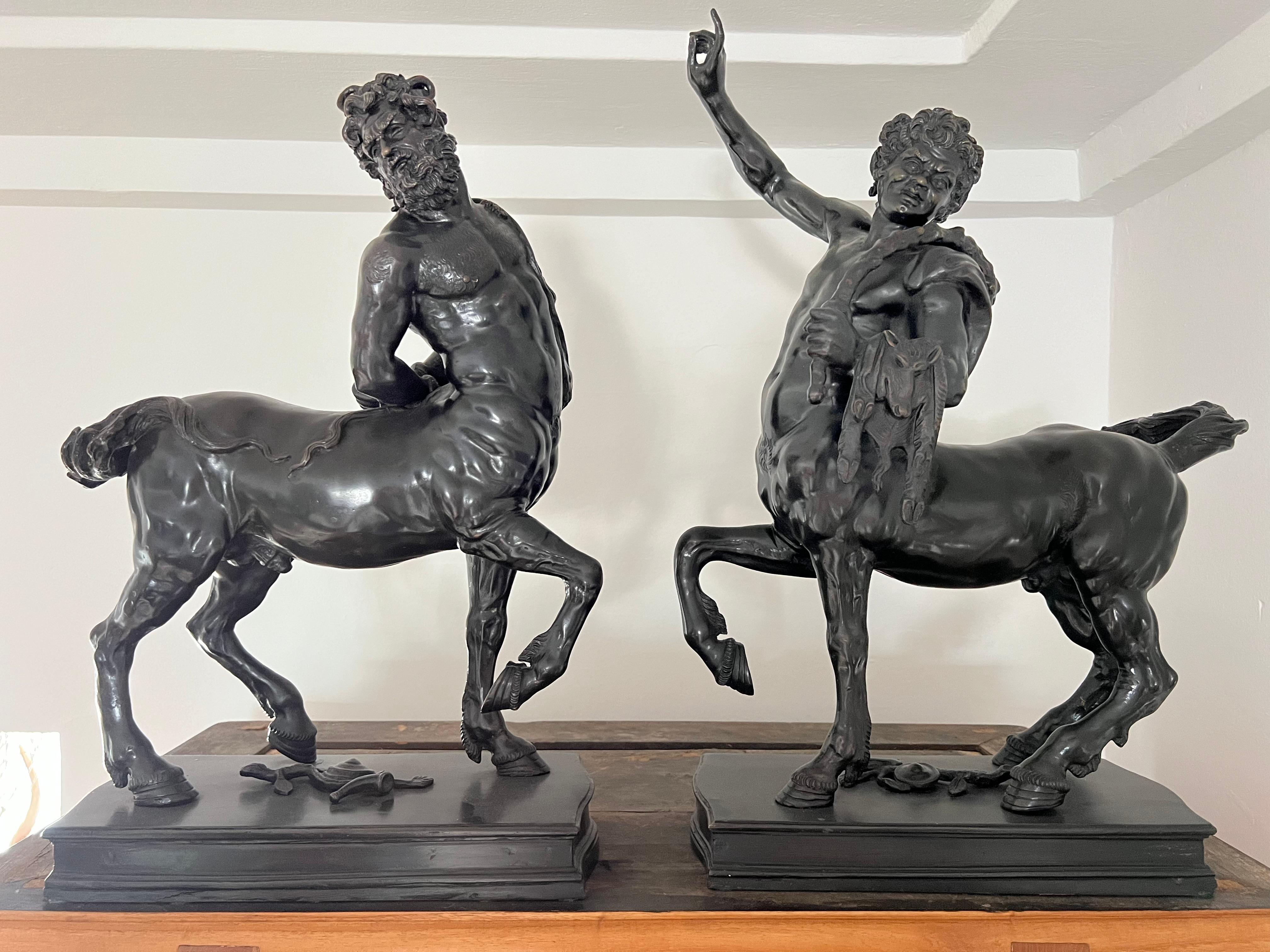 Impressive Pair of Bronze Furietti Centaurs, after the Antique For Sale 1