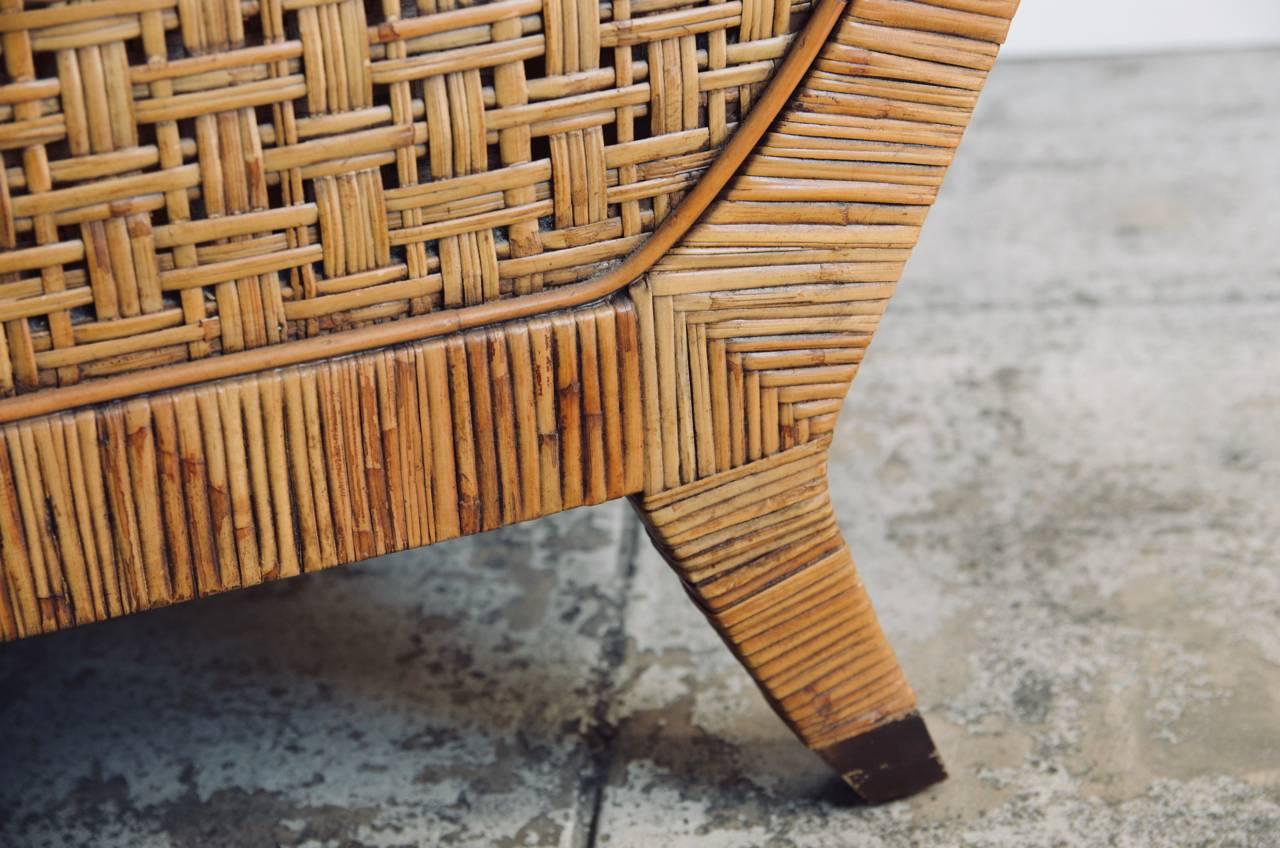 Impressive Pair of Caned Lounge Chairs by McGuire 1