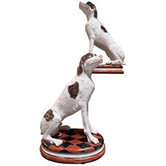 Impressive pair of ceramic dogs circa 1970 England