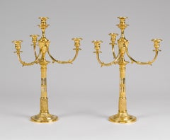 Impressive Pair of Early 19th Century Gilt Bronze German Candelabra Berlin