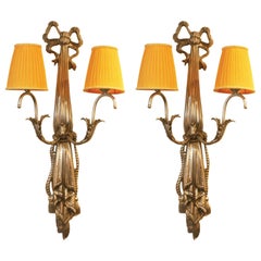 Vintage Impressive Pair of French Art Deco Wall Lights