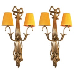 Retro Impressive Pair of French Art Deco Wall Lights