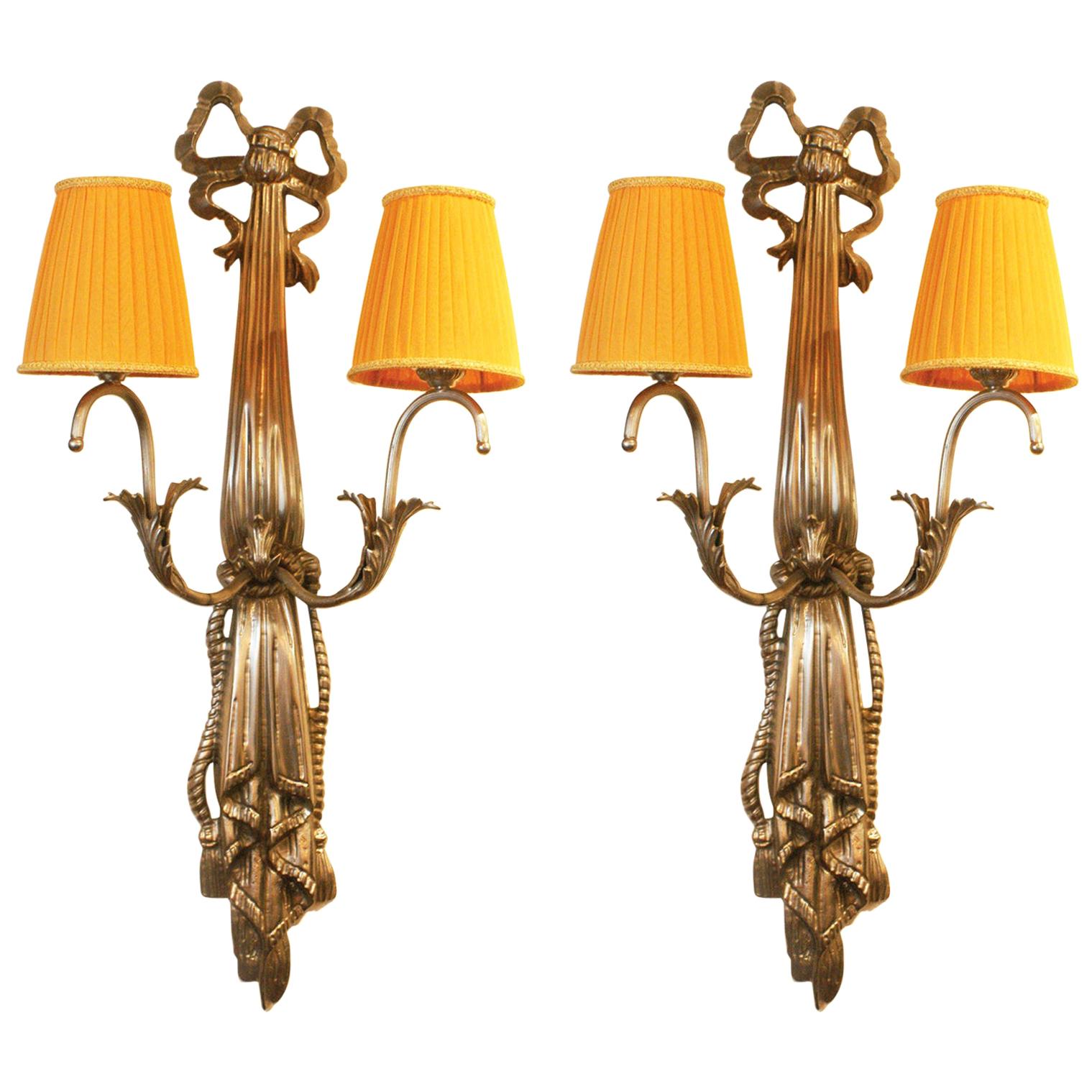 Impressive Pair of French Art Deco Wall Lights