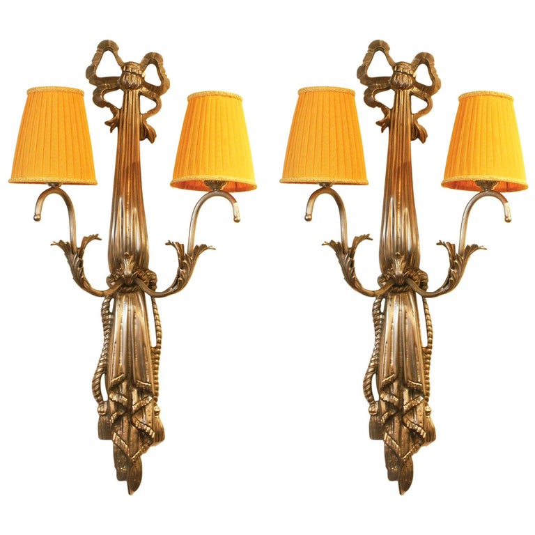 Impressive Pair of French Art Deco Wall Lights at 1stDibs