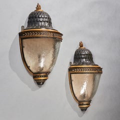 Impressive Pair of Large Early 19th Century French Tole Peinte and Parcel Gilt W