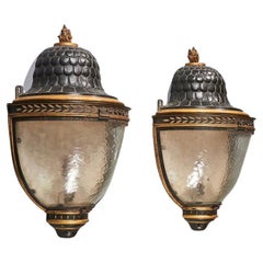 Impressive Pair of Large Early 19th Century French Tole Peinte and Parcel Gilt W