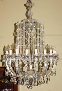 Impressive Pair of Large Nineteen-Light Louis XV Style Crystal Chandeliers