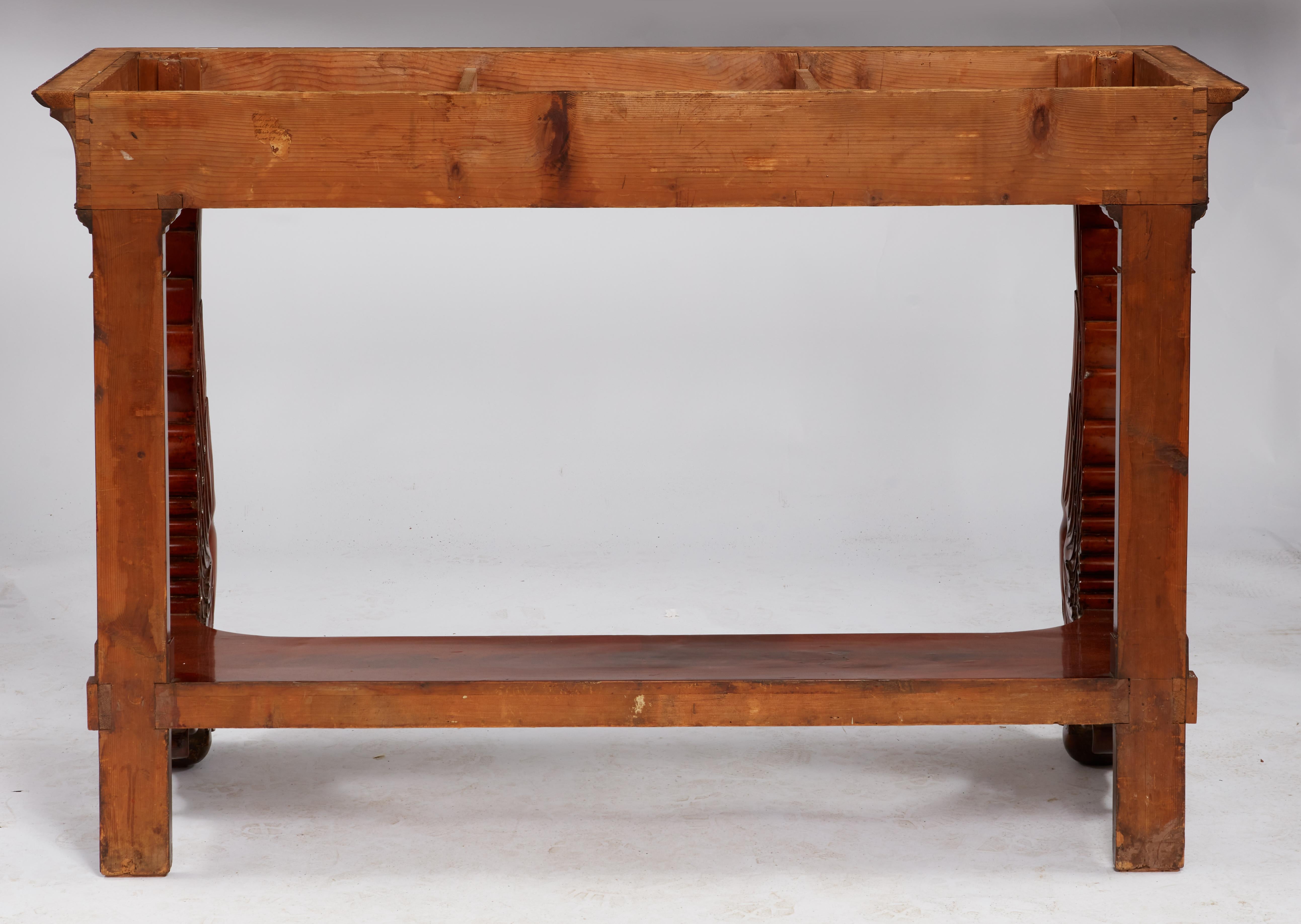 Impressive Pair of Northern European Empire Consoles For Sale 5