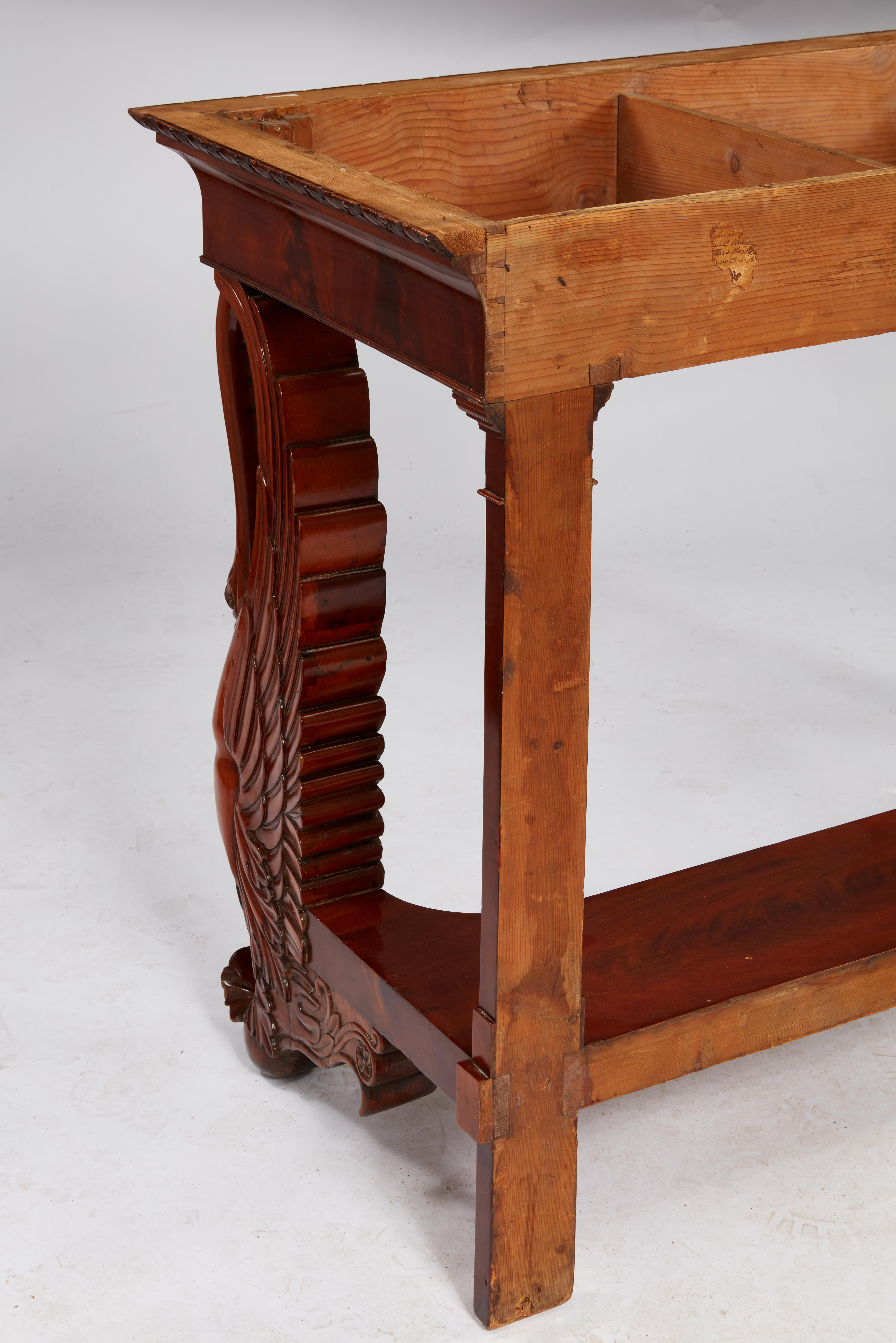 Impressive Pair of Northern European Empire Consoles For Sale 6