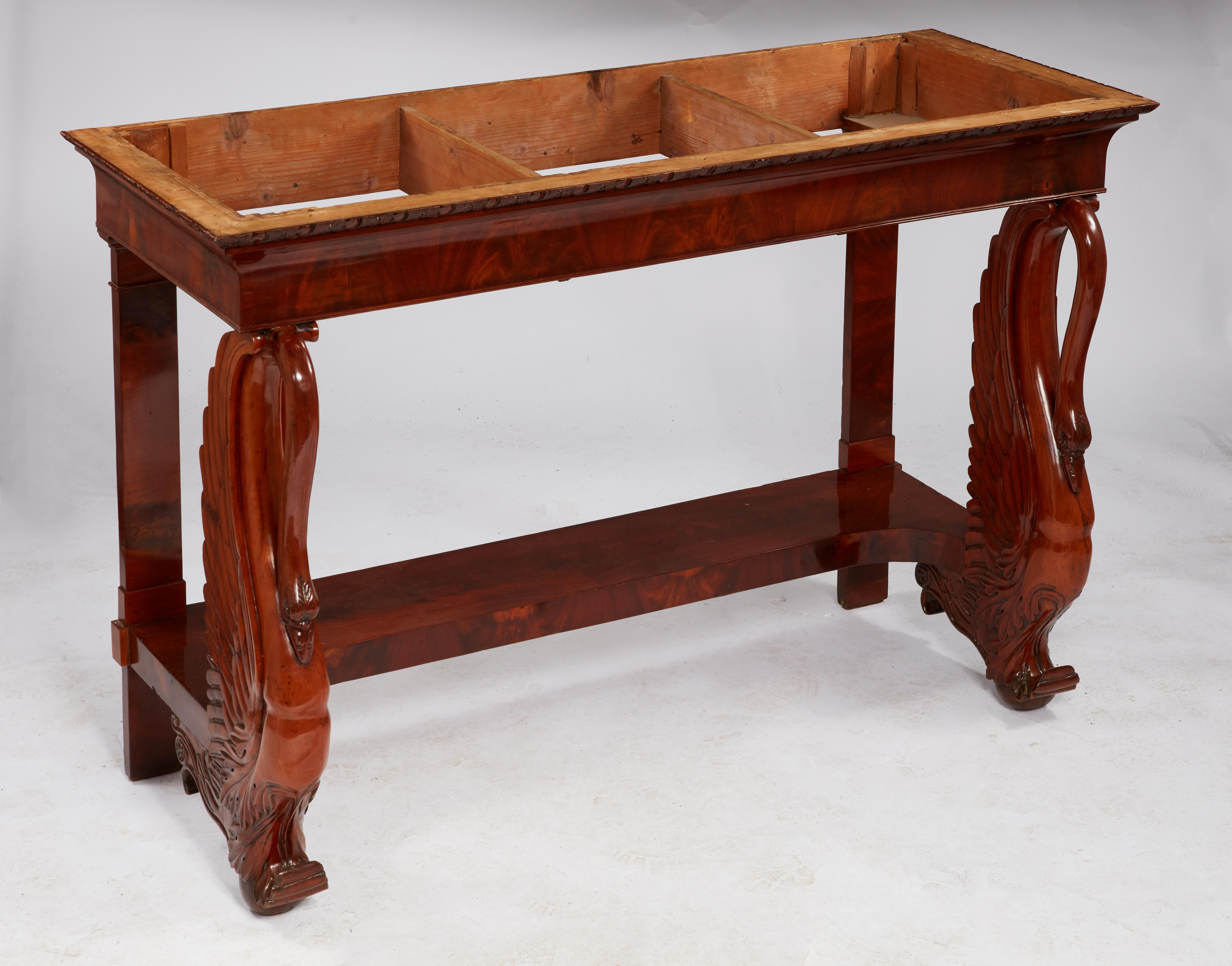 Impressive Pair of Northern European Empire Consoles For Sale 7