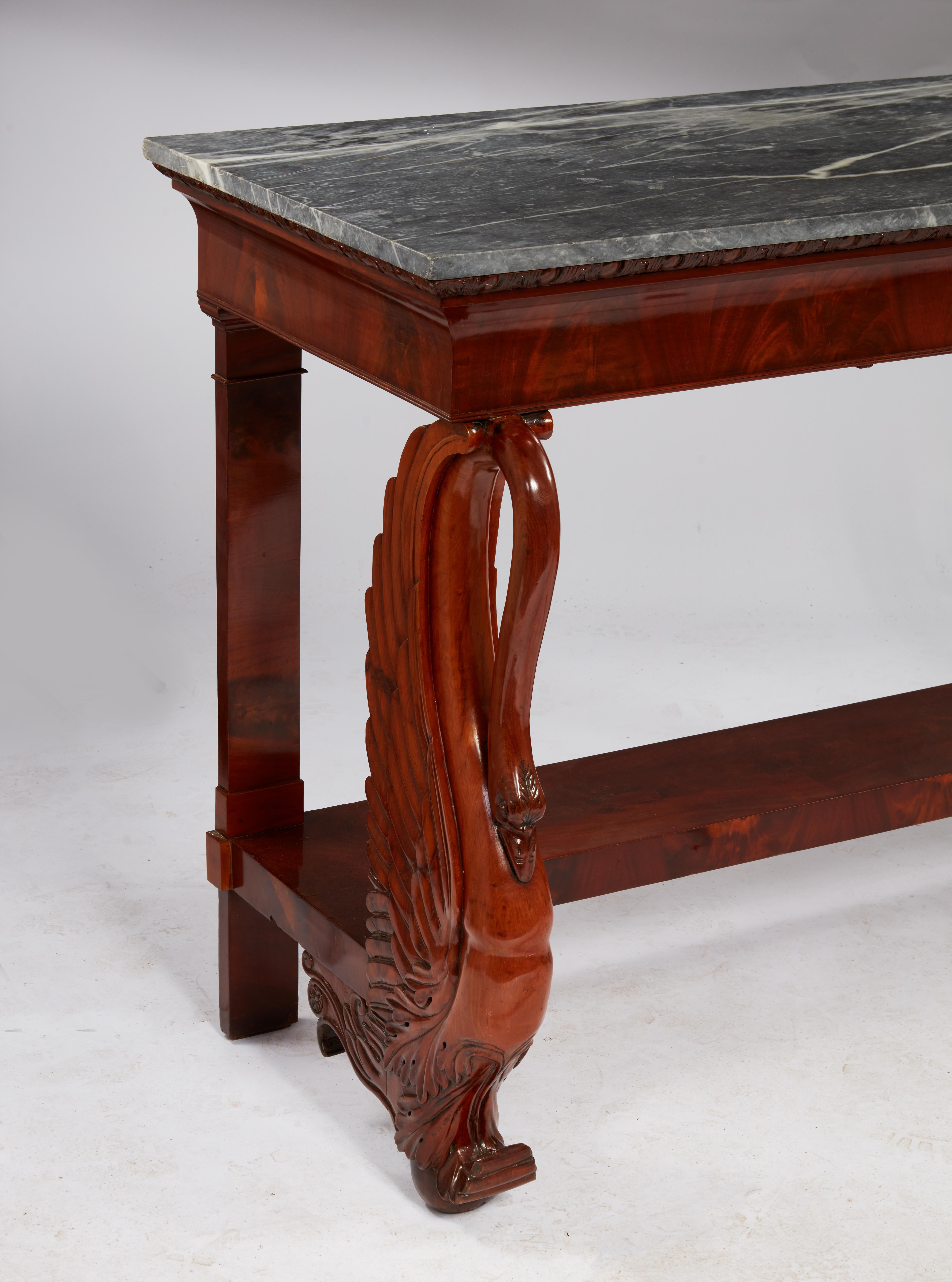 Early 19th Century Impressive Pair of Northern European Empire Consoles For Sale