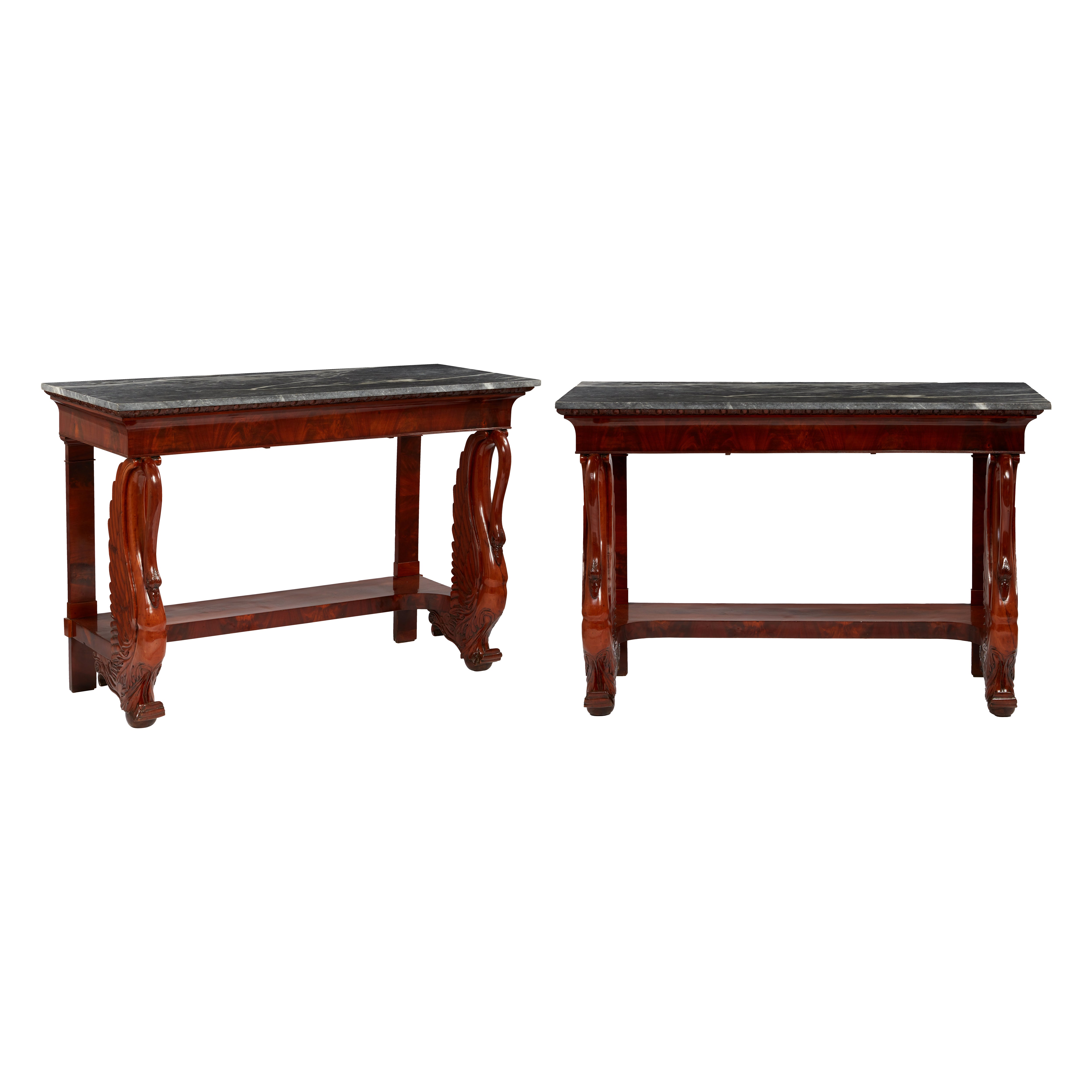 Impressive Pair of Northern European Empire Consoles For Sale