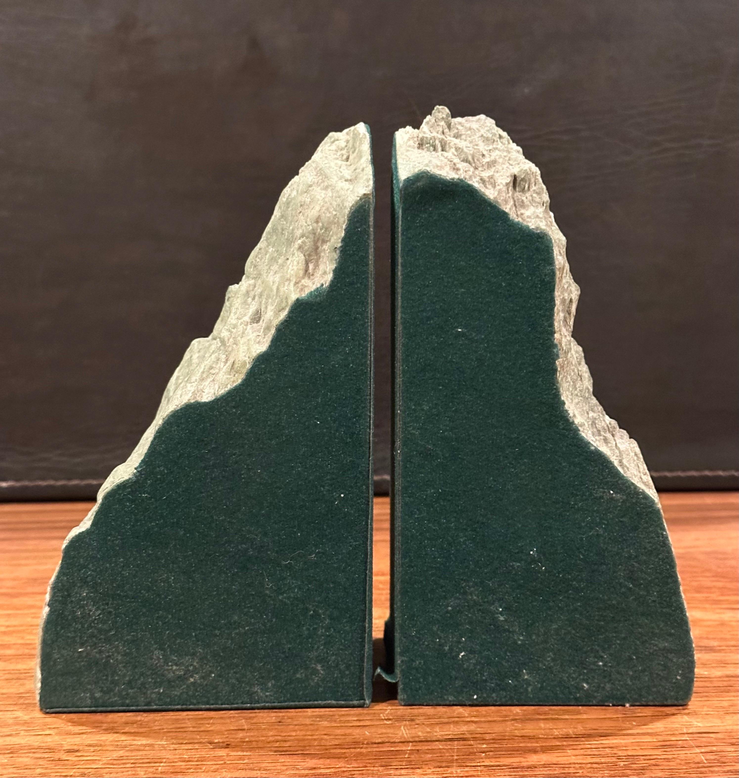 Impressive Pair of Raw Green Marble Bookends For Sale 5