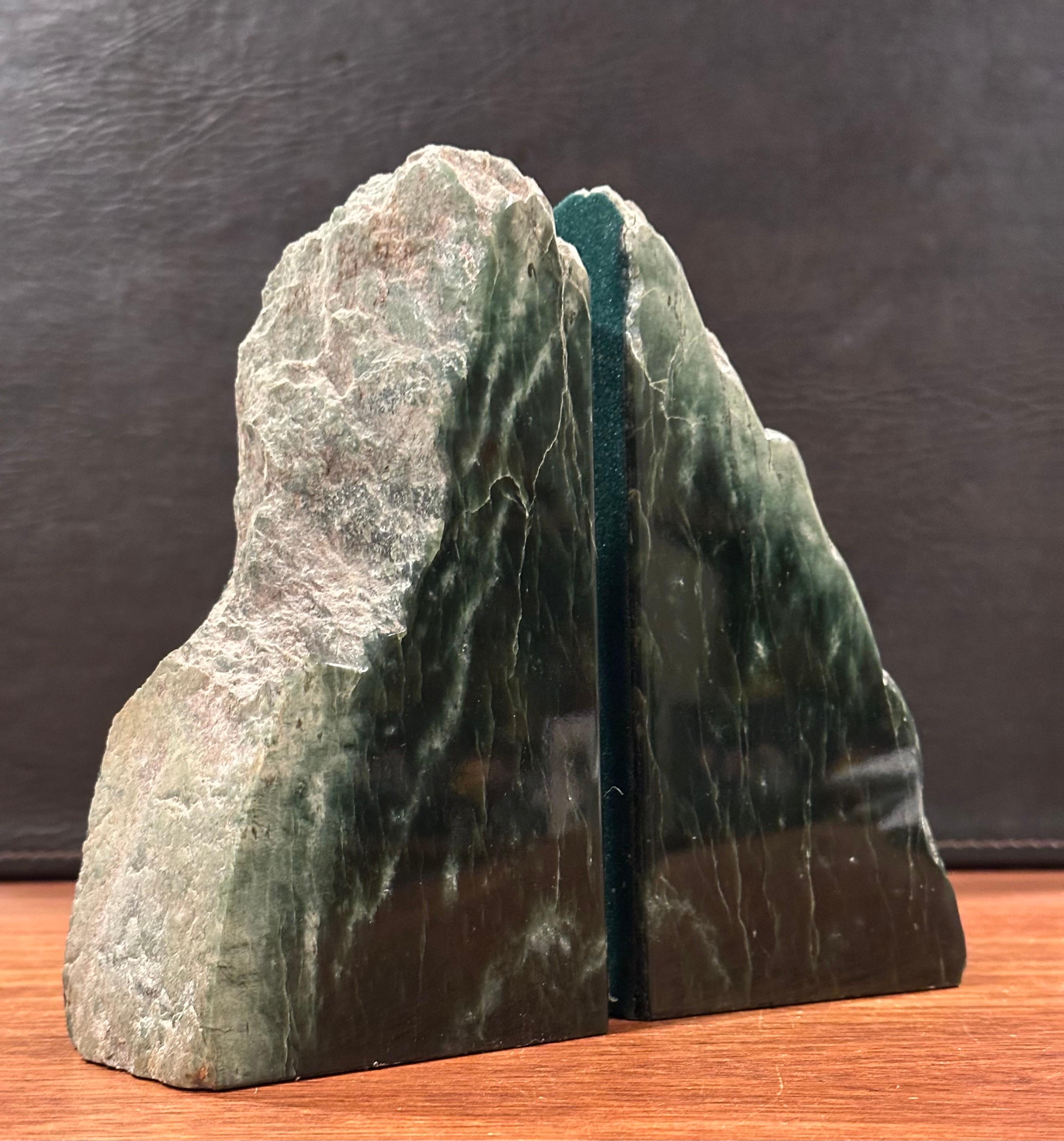 18th Century and Earlier Impressive Pair of Raw Green Marble Bookends For Sale