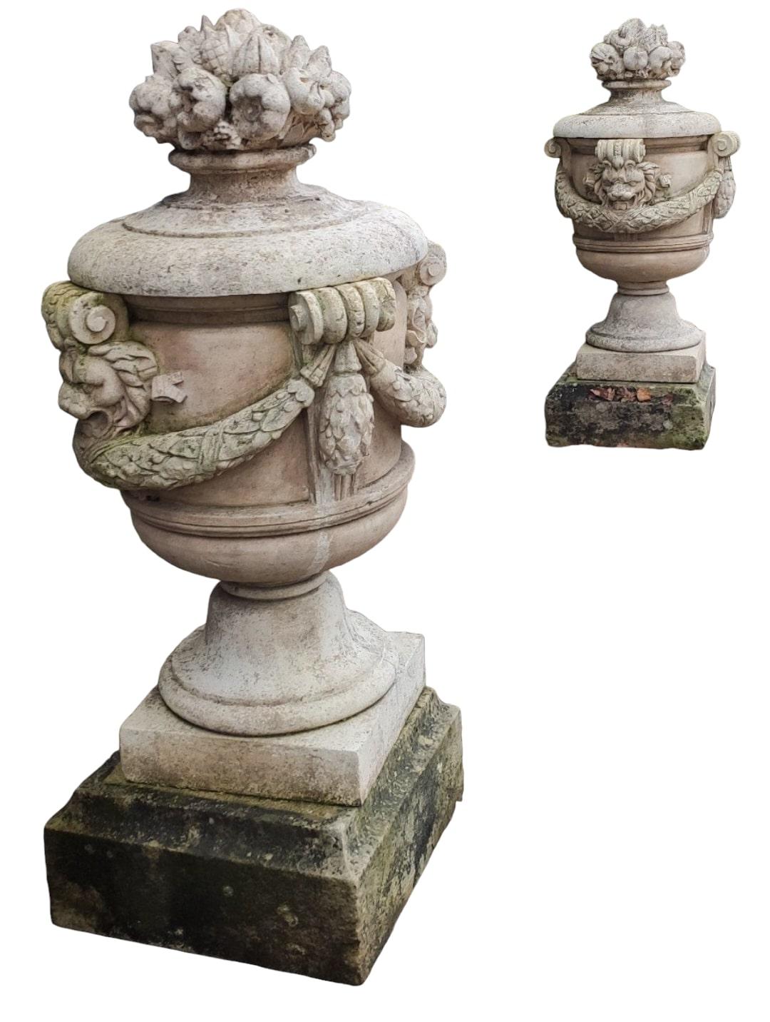 Mid-20th Century Impressive Pair of Stone Vases from the 1950s For Sale
