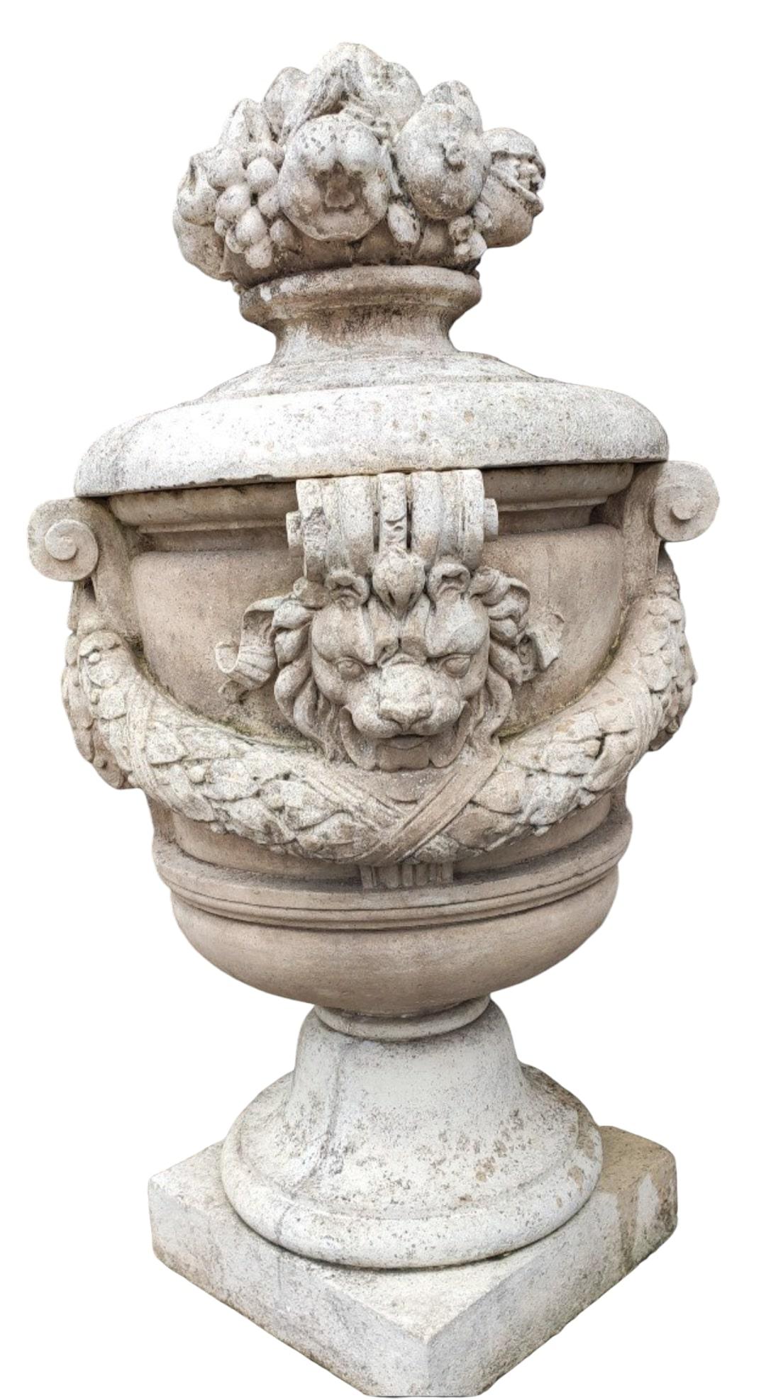 Impressive Pair of Stone Vases from the 1950s For Sale 2