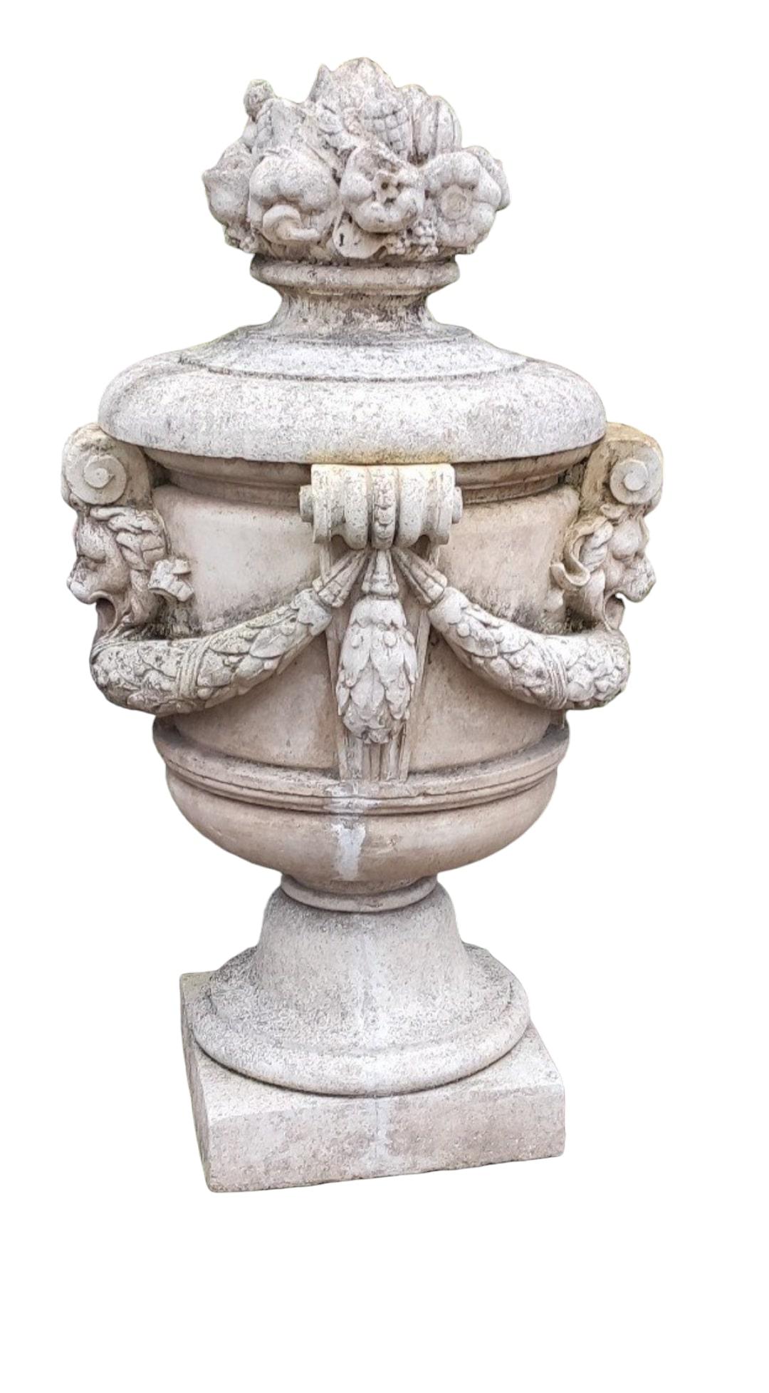 Impressive Pair of Stone Vases from the 1950s For Sale 3