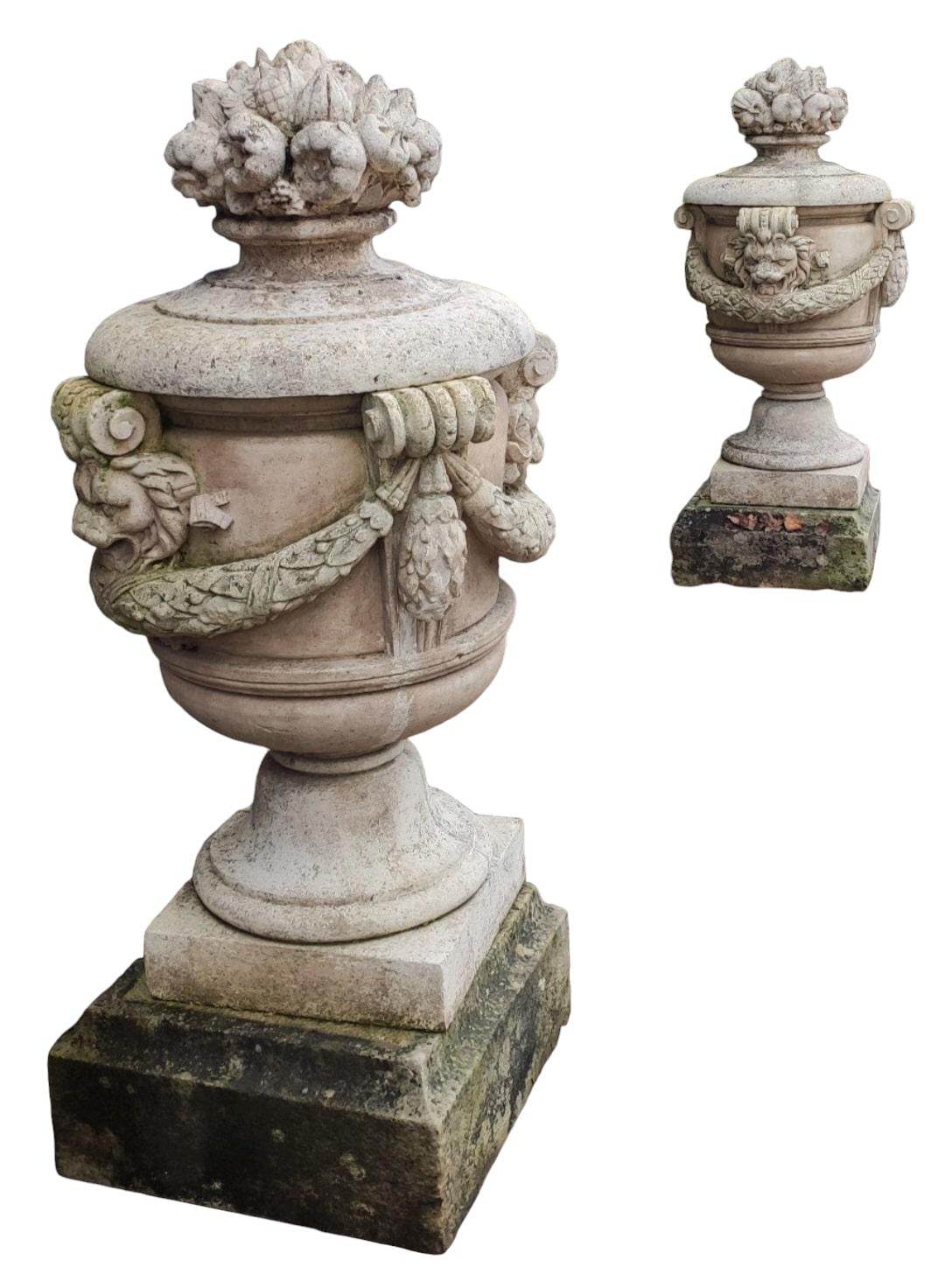Impressive Pair of Stone Vases from the 1950s For Sale 5