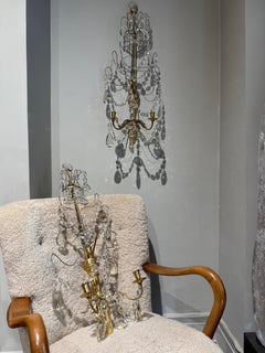 Impressive pair of swedish sconces late 18th c