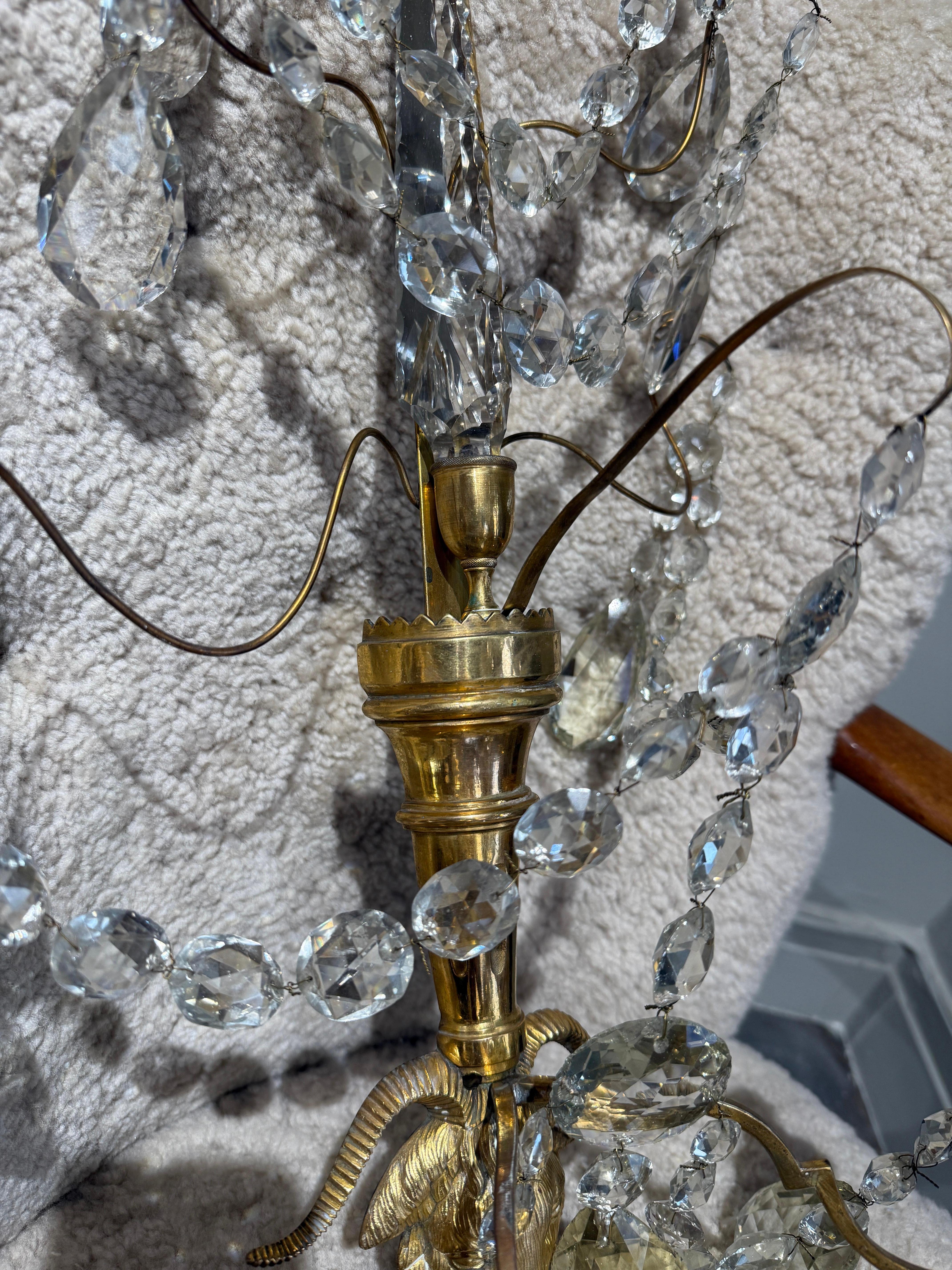 Swedish Impressive pair of swedish sconces late 18th c For Sale