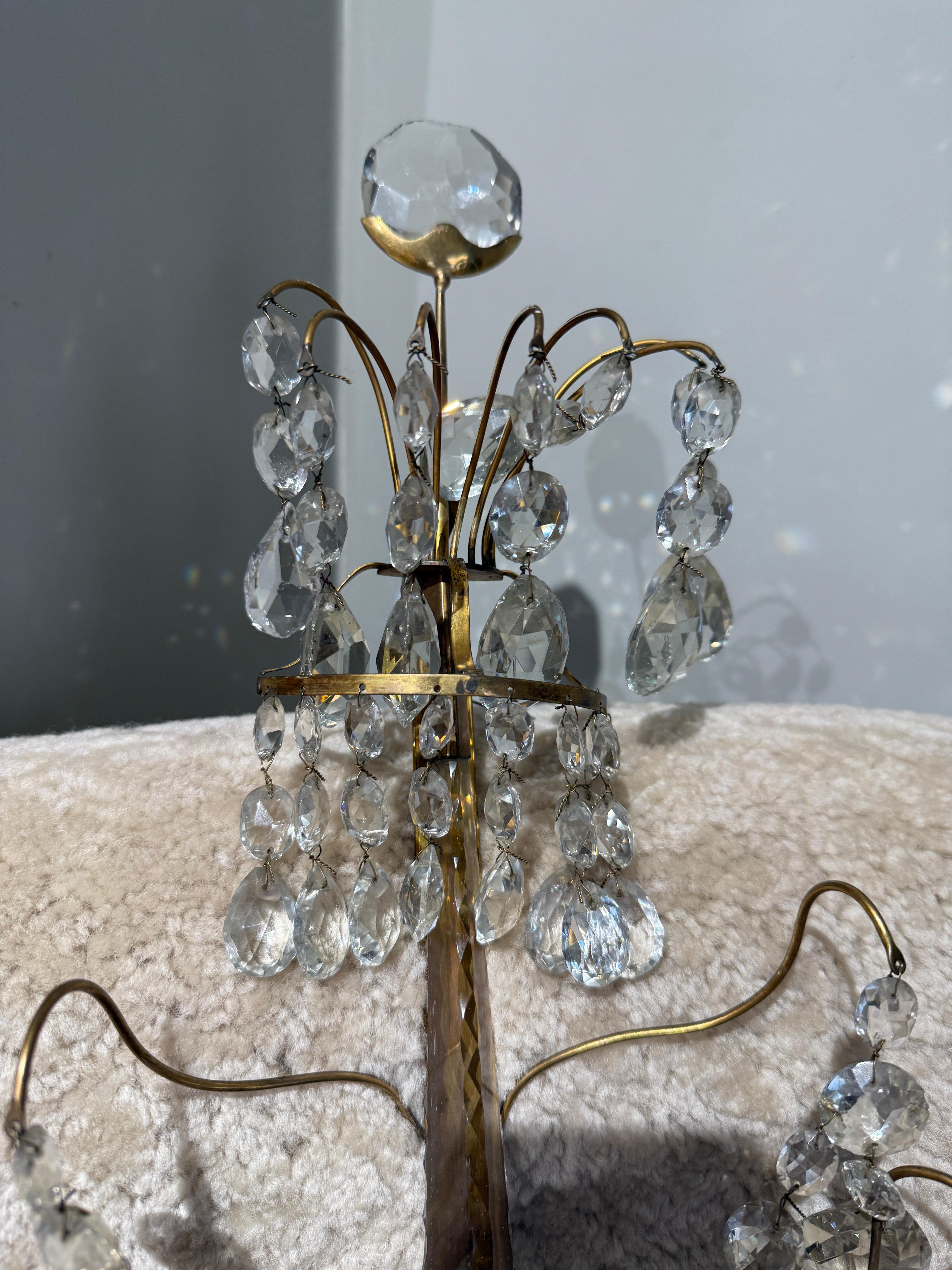 Impressive pair of swedish sconces late 18th c In Good Condition For Sale In PARIS, FR