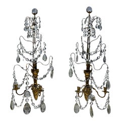 Impressive pair of swedish sconces late 18th c
