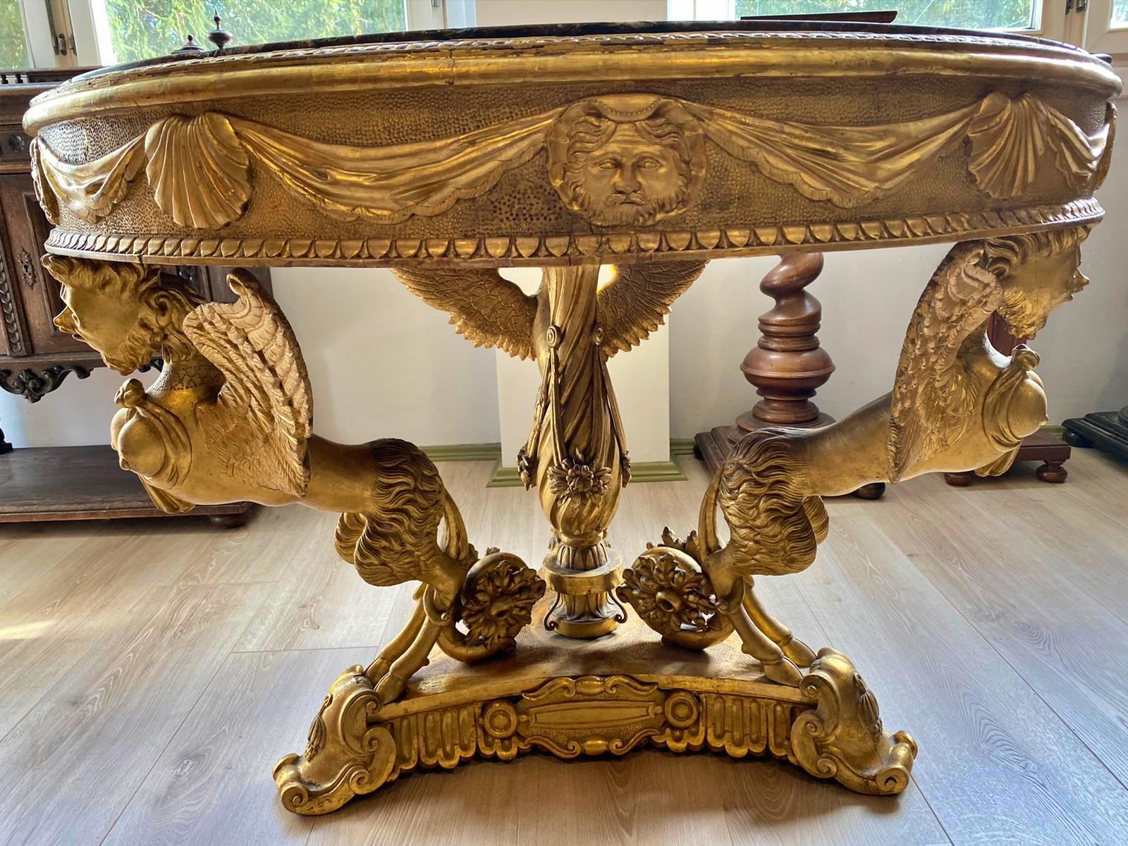 Marble Impressive Pair of Tables First Empire Napoleon III Early 19th Century For Sale
