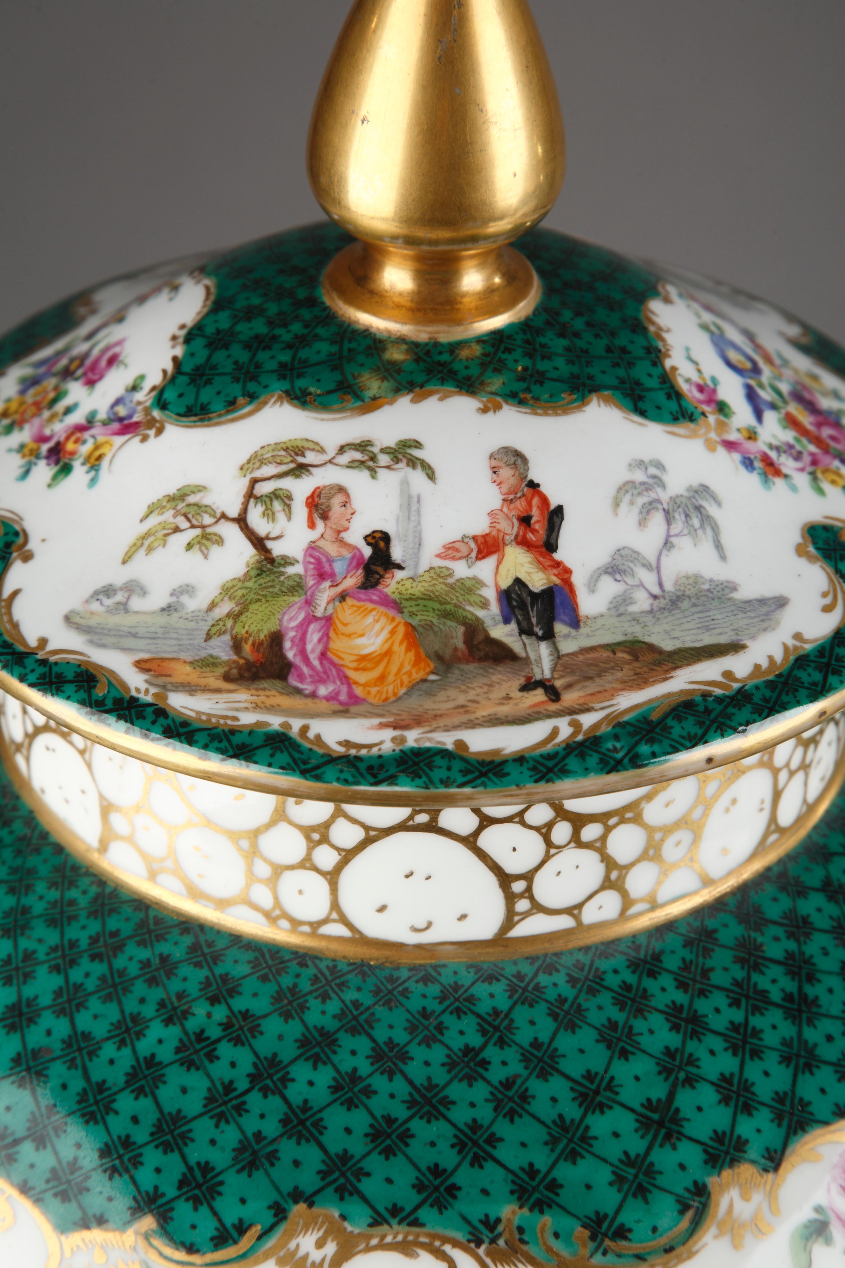Impressive Pair of Vases with Covers Attributed to Samson & Cie, France, c. 1890 For Sale 1