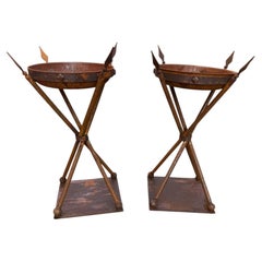 Impressive pair of wrought iron stands dating from the 1950s