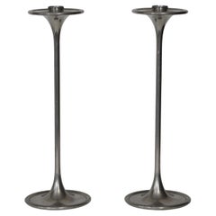 Impressive Pewter Candle Holders by Astrid Fog for Just Andersen, 1970s, Denmark