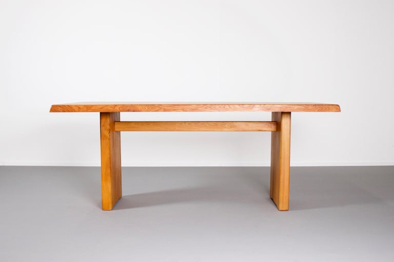 Impressive Pierre Chapo T14c Dining Table in Solid Elmwood, France, 1960s In Excellent Condition In Echt, NL