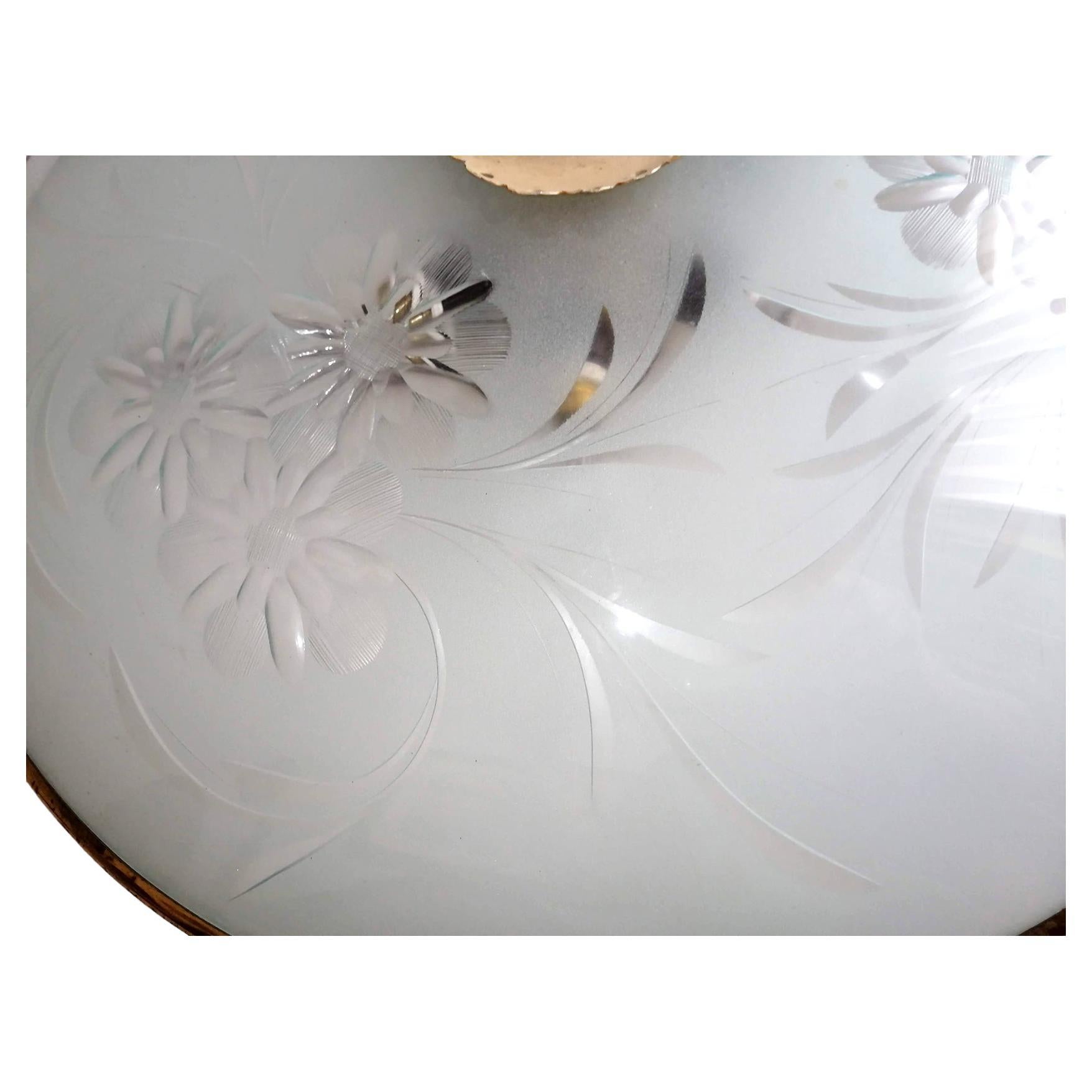 Ottone Impressionante lampadario Pietro Chiesa for Fontana Arte Six Light Chandelier c 1940 in vendita
