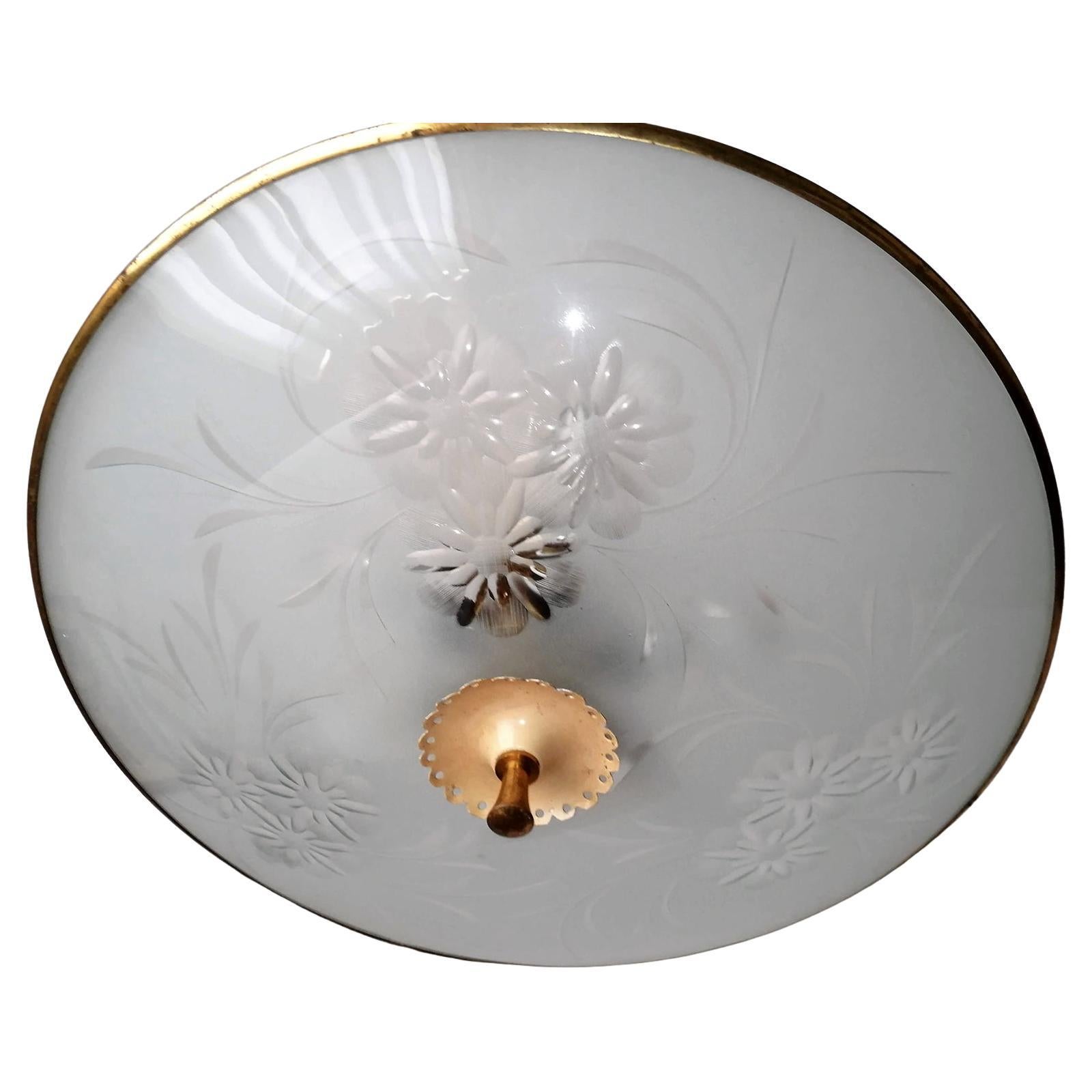 Impressionante lampadario Pietro Chiesa for Fontana Arte Six Light Chandelier c 1940 in vendita 2
