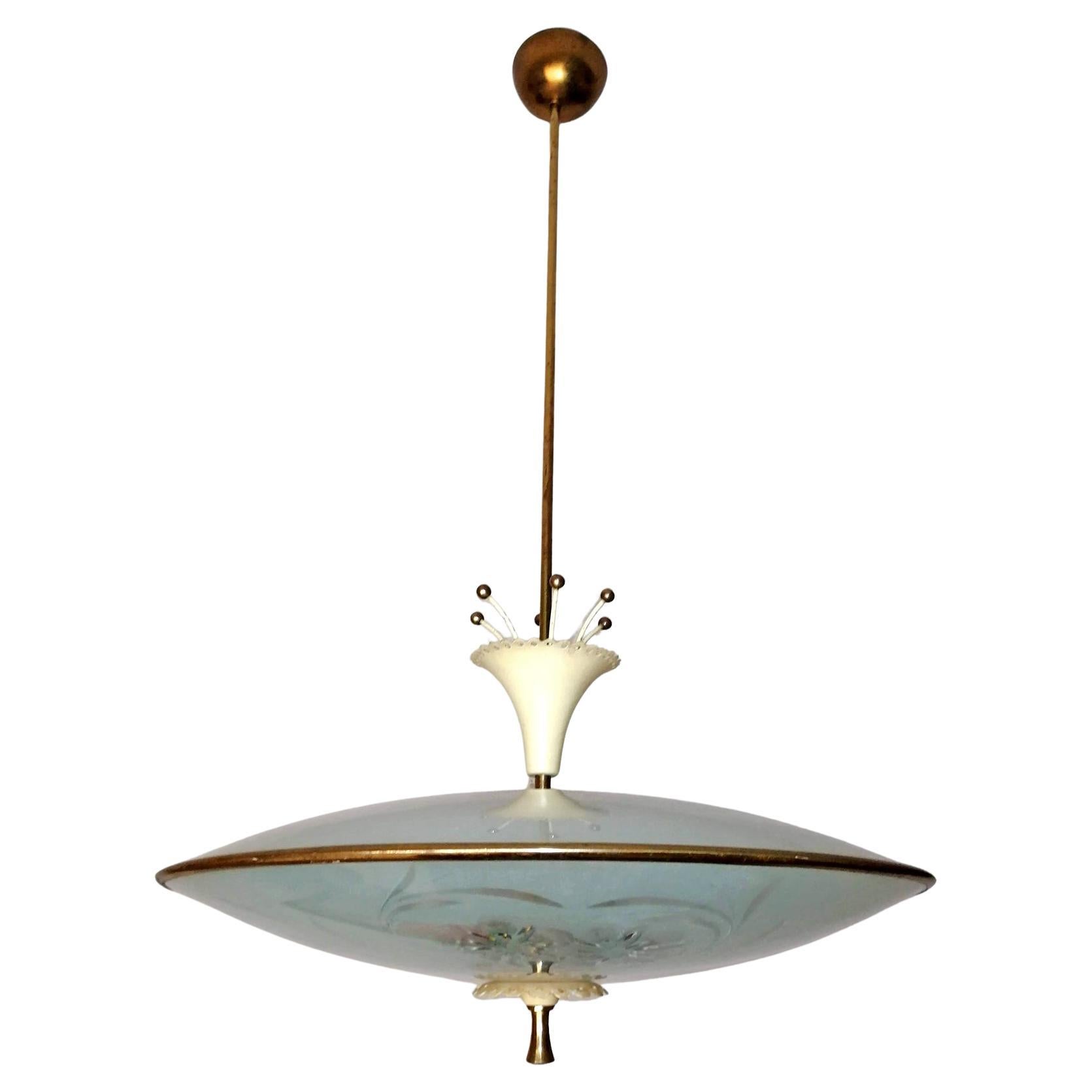 Impressionante lampadario Pietro Chiesa for Fontana Arte Six Light Chandelier c 1940 in vendita 3
