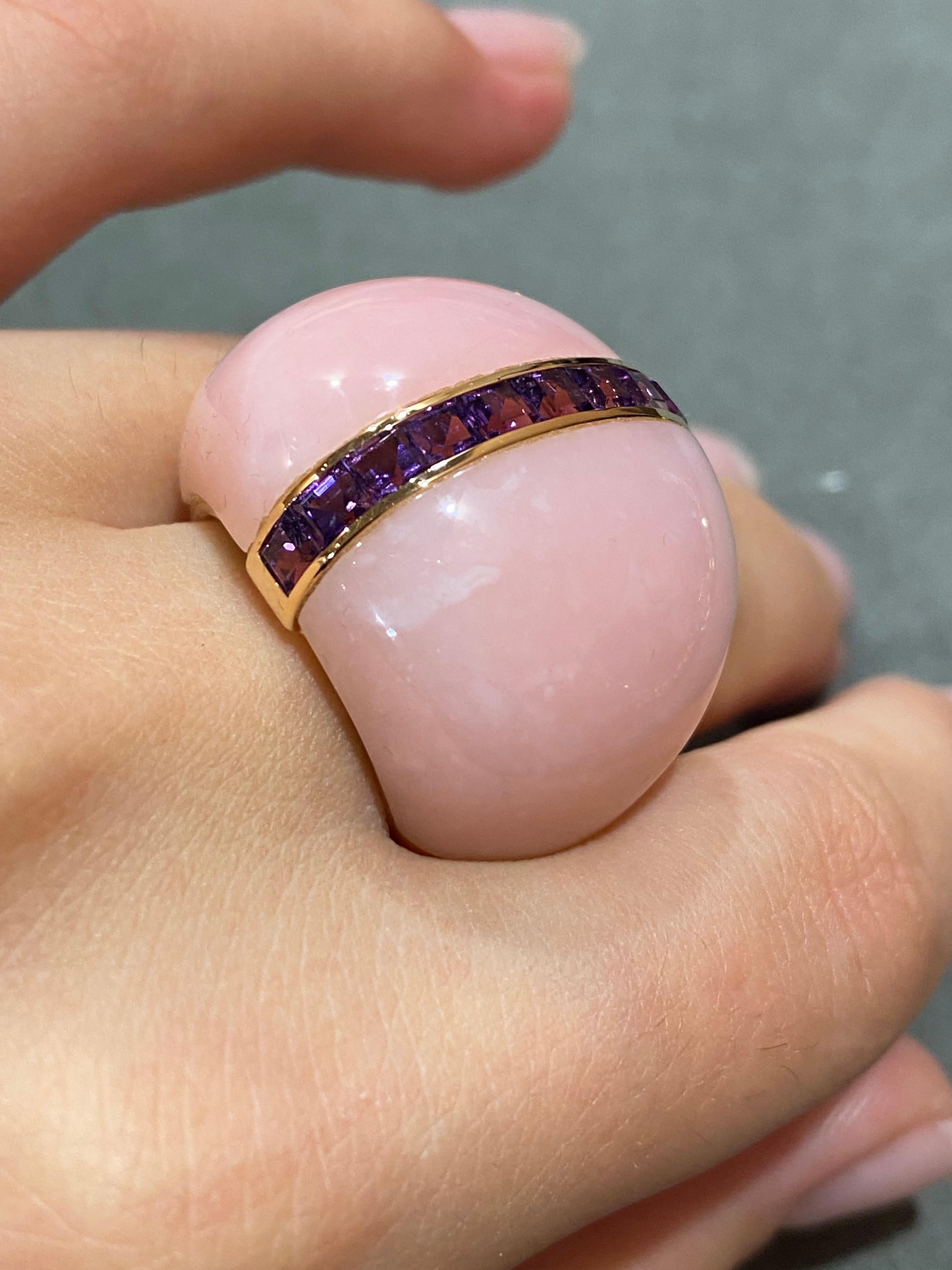 Impressive Pink Sapphire Yellow 18K Gold for Her For Sale 1