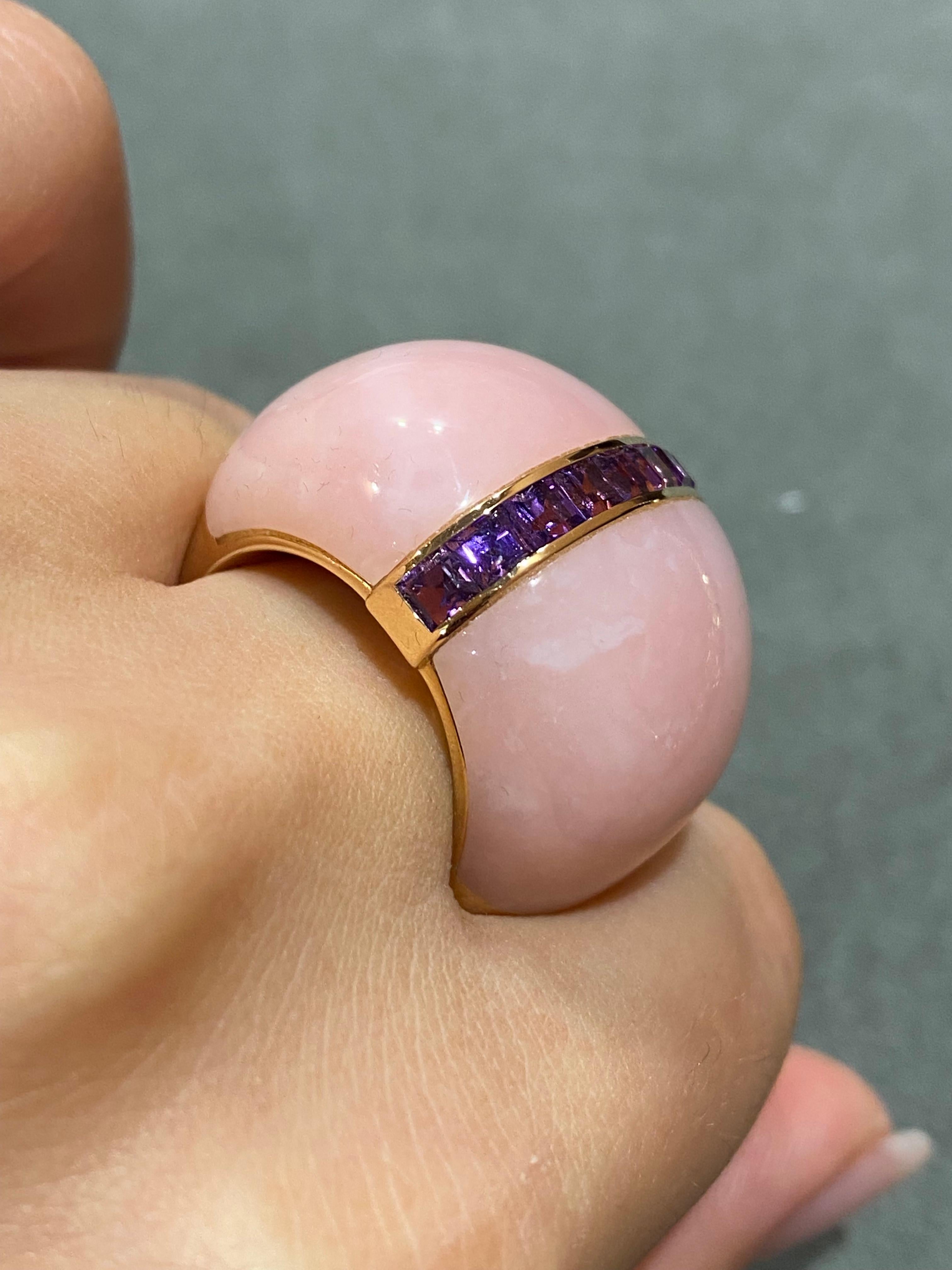 Impressive Pink Sapphire Yellow 18K Gold for Her For Sale 2