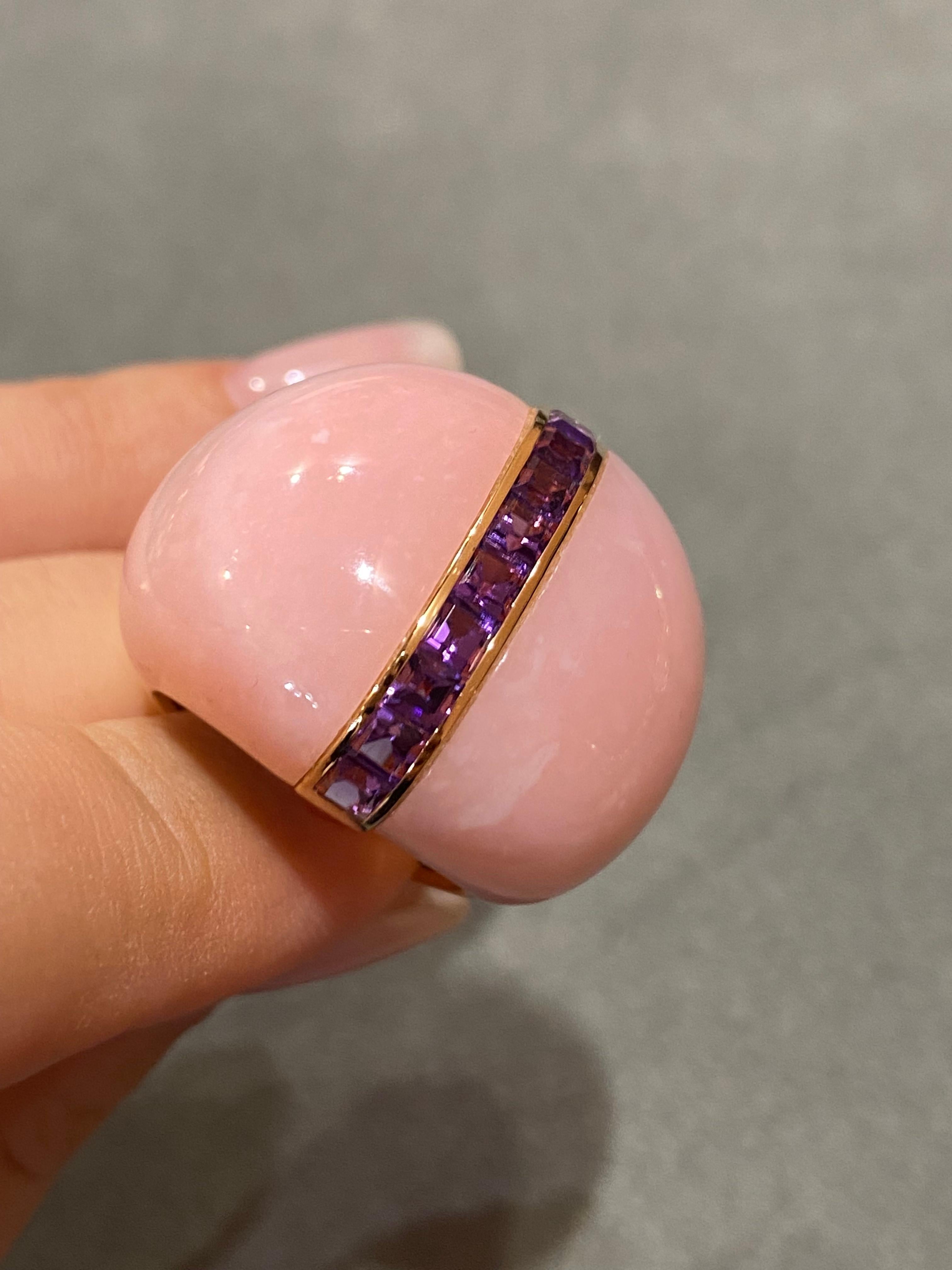 Impressive Pink Sapphire Yellow 18K Gold for Her For Sale 3
