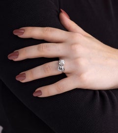Impressive Platinum and Diamond Toi et Moi Ring