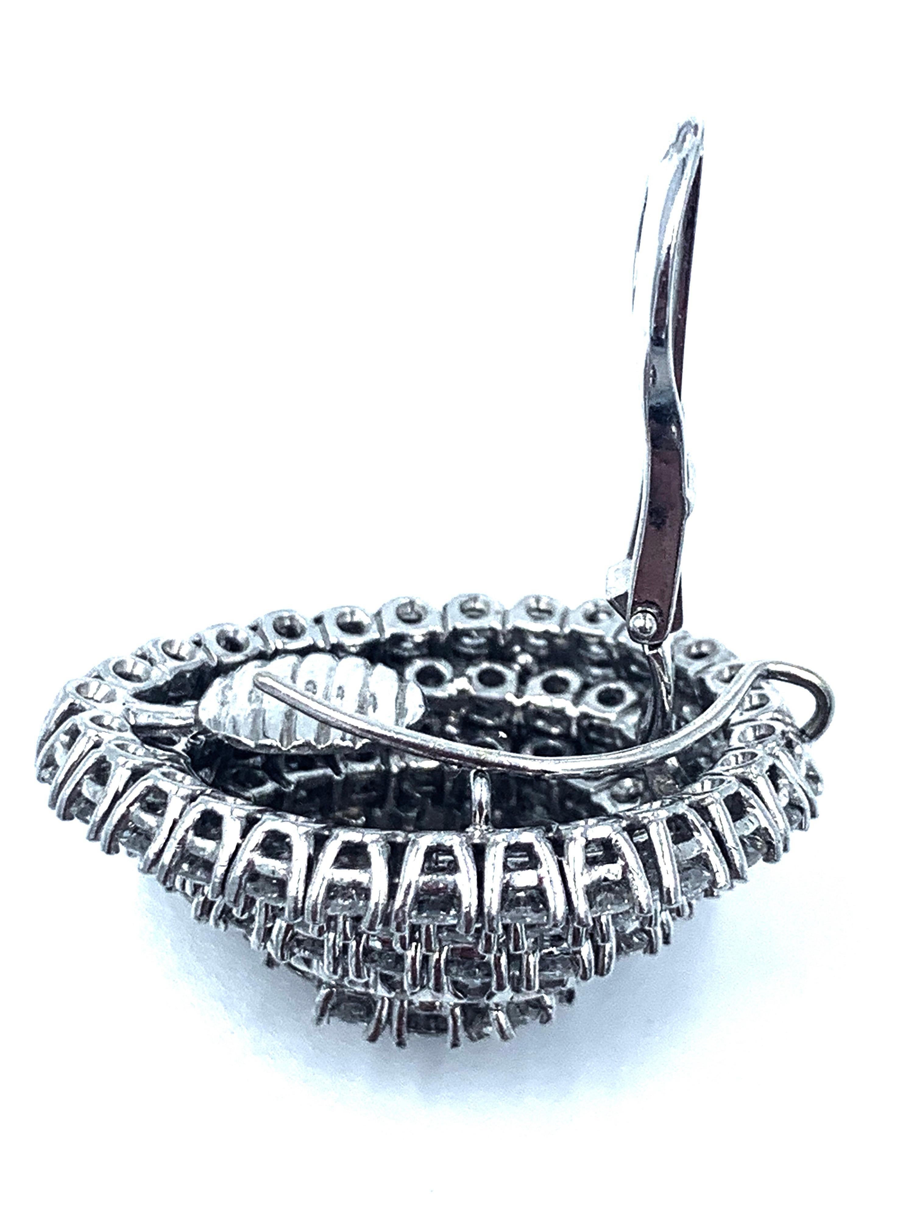 Beeindruckende Platin-Diamant-Kuppel-Ohrringe mit abnehmbarem Südseeperlen-Tropfen Damen im Angebot