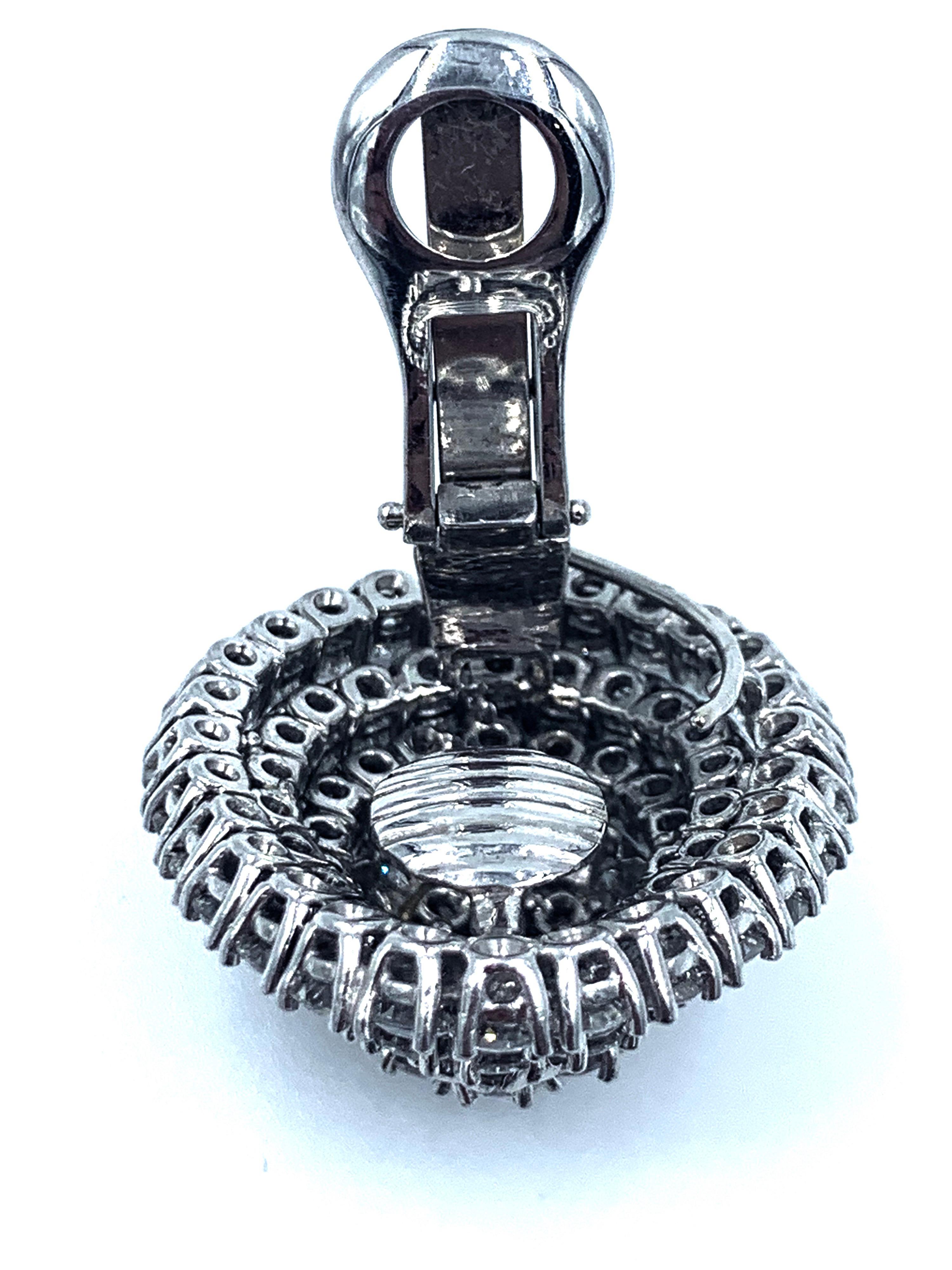 Beeindruckende Platin-Diamant-Kuppel-Ohrringe mit abnehmbarem Südseeperlen-Tropfen im Angebot 1
