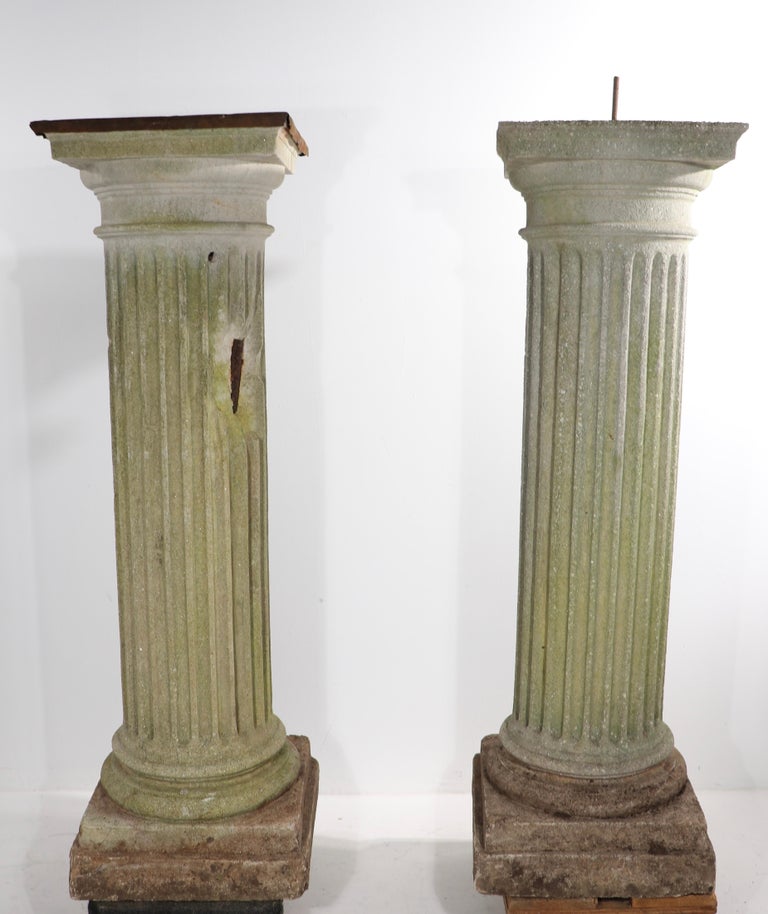 Impressive Pr. Cast Stone Columns with Jardiniere Tops For Sale at 1stDibs cast stone columns