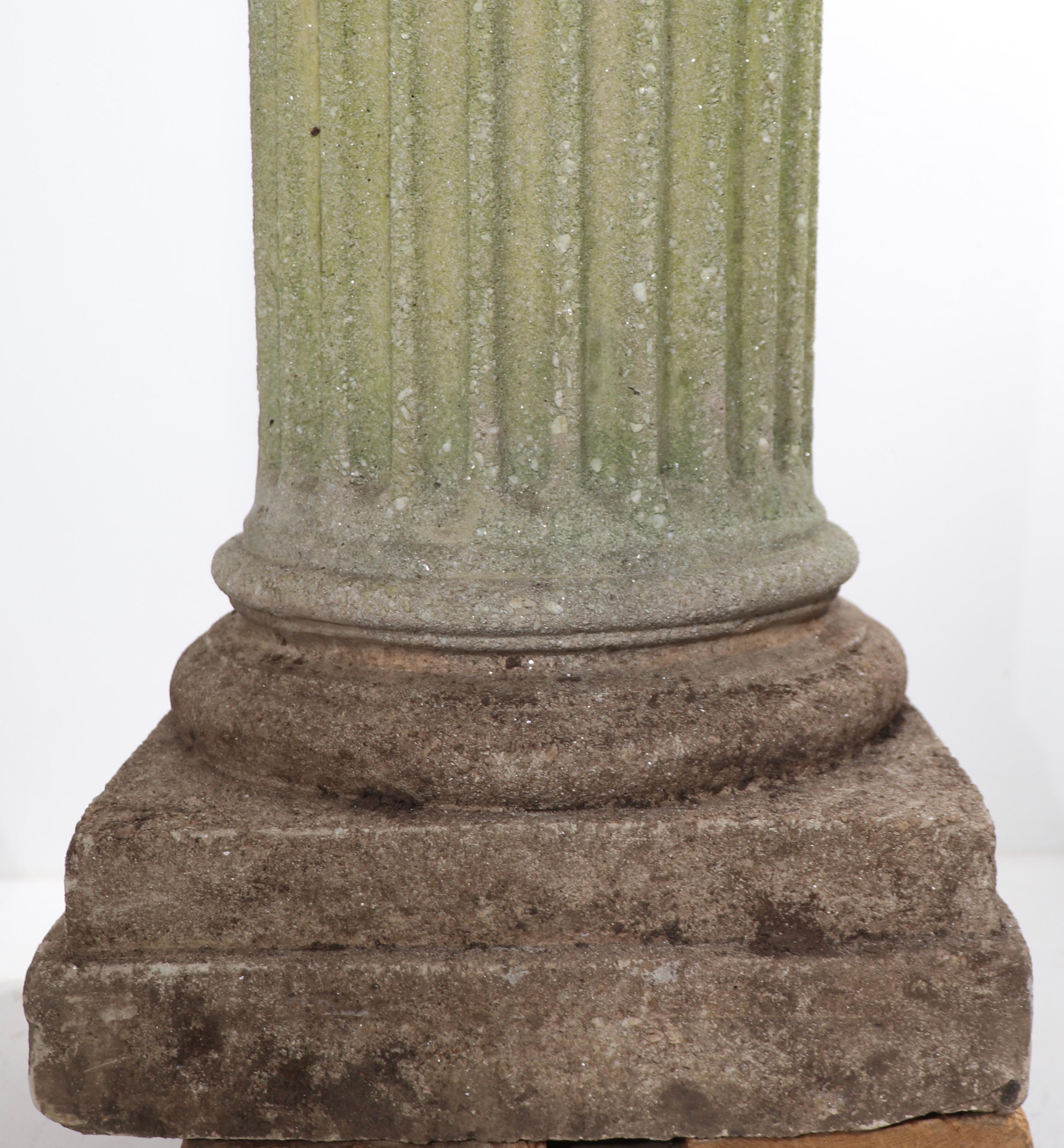 Impressive Pr. Cast Stone Columns with Jardiniere Tops In Good Condition For Sale In New York, NY